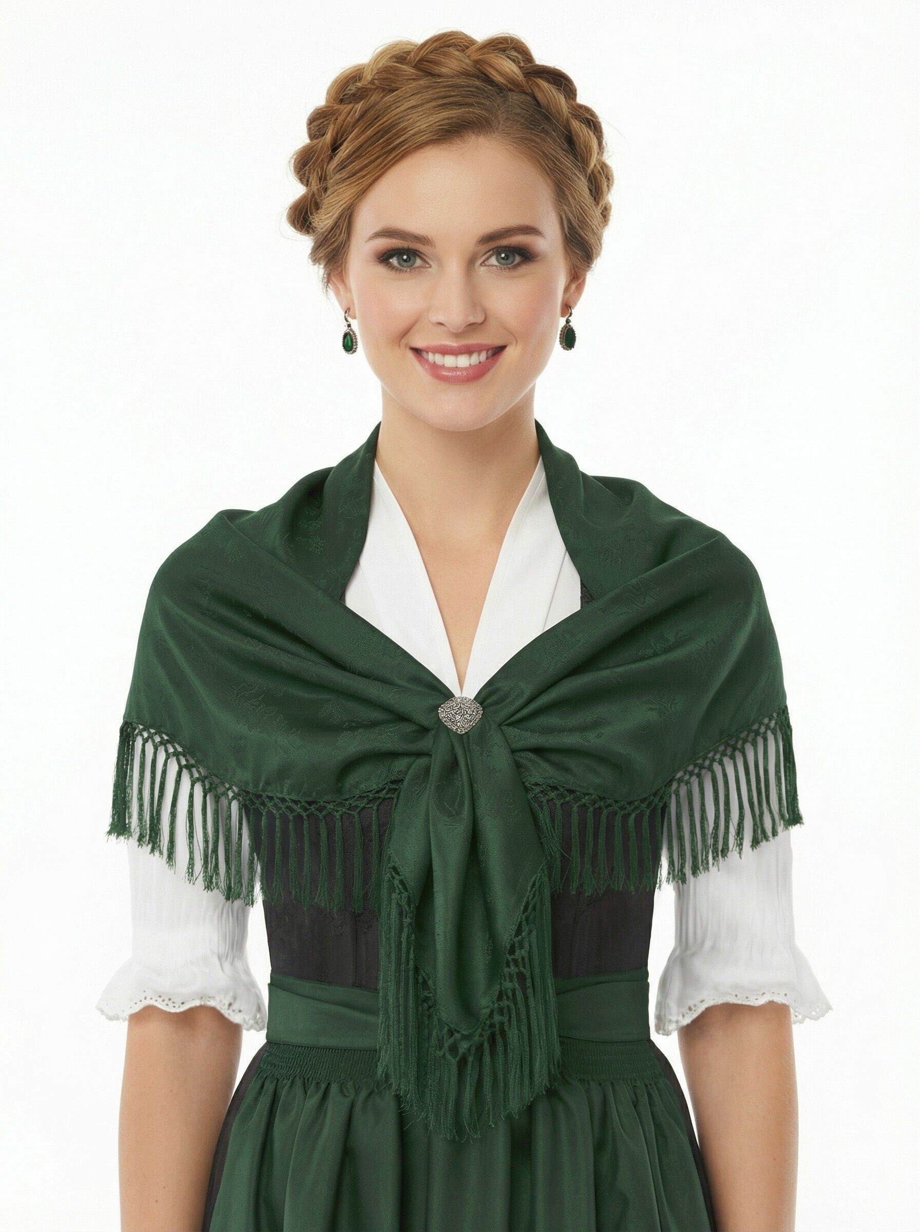 Trachtentuch Dirndltuch Seidentuch 100% Seide Tanne