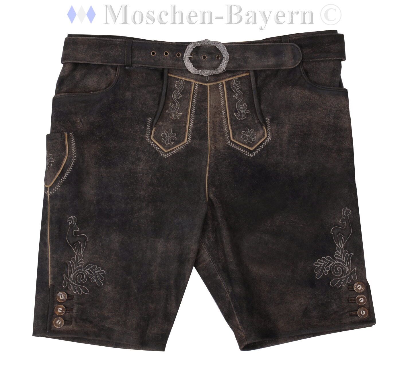 Trachtenlederhose kurze Lederhose Herren Lava-Antik Trachtenlederhose kurze Lederhose Herren Lava-Antik