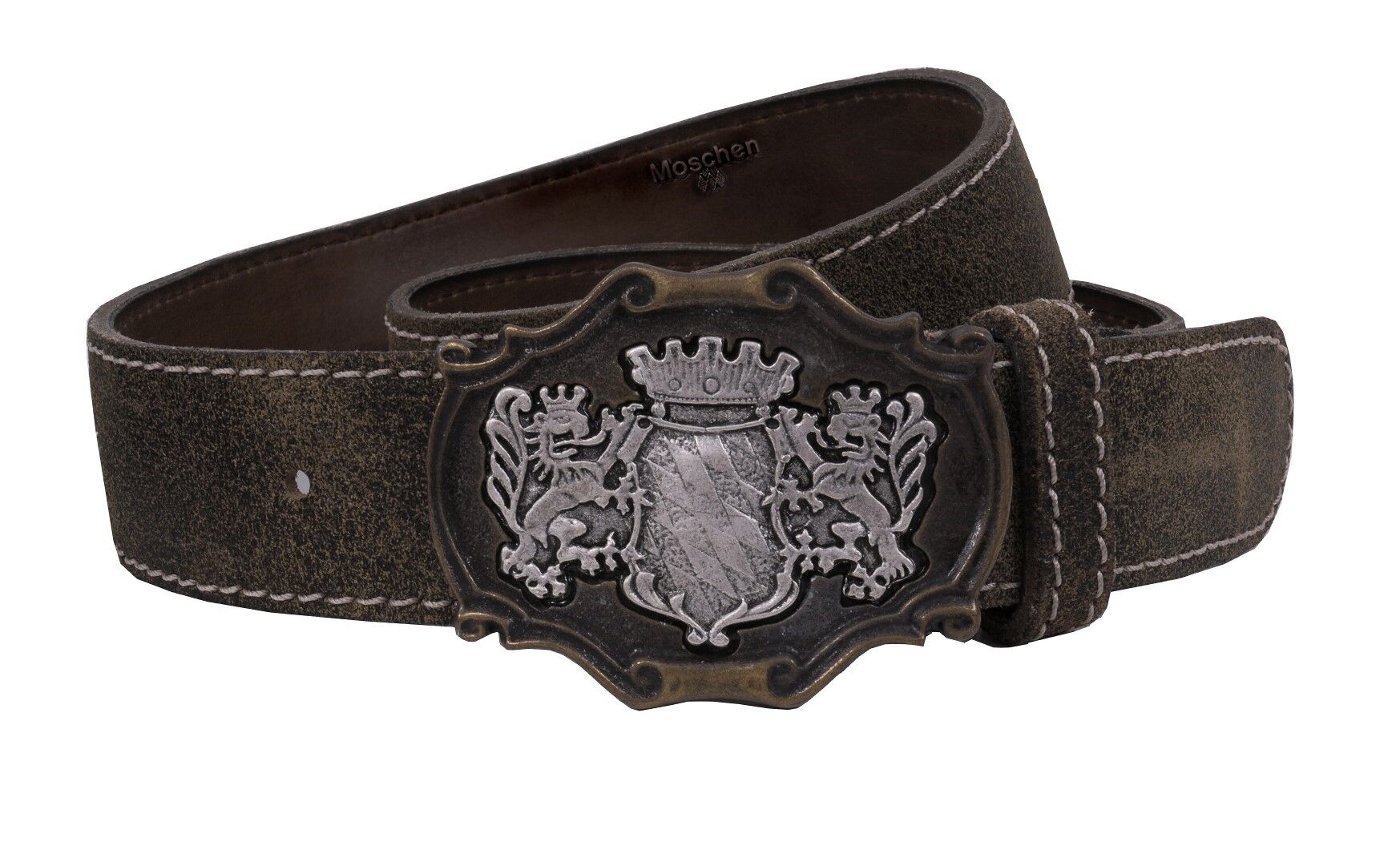 Trachtengürtel Herren Braun/antik Bayern-Wappen Trachtengürtel Herren Braun/antik Bayern-Wappen