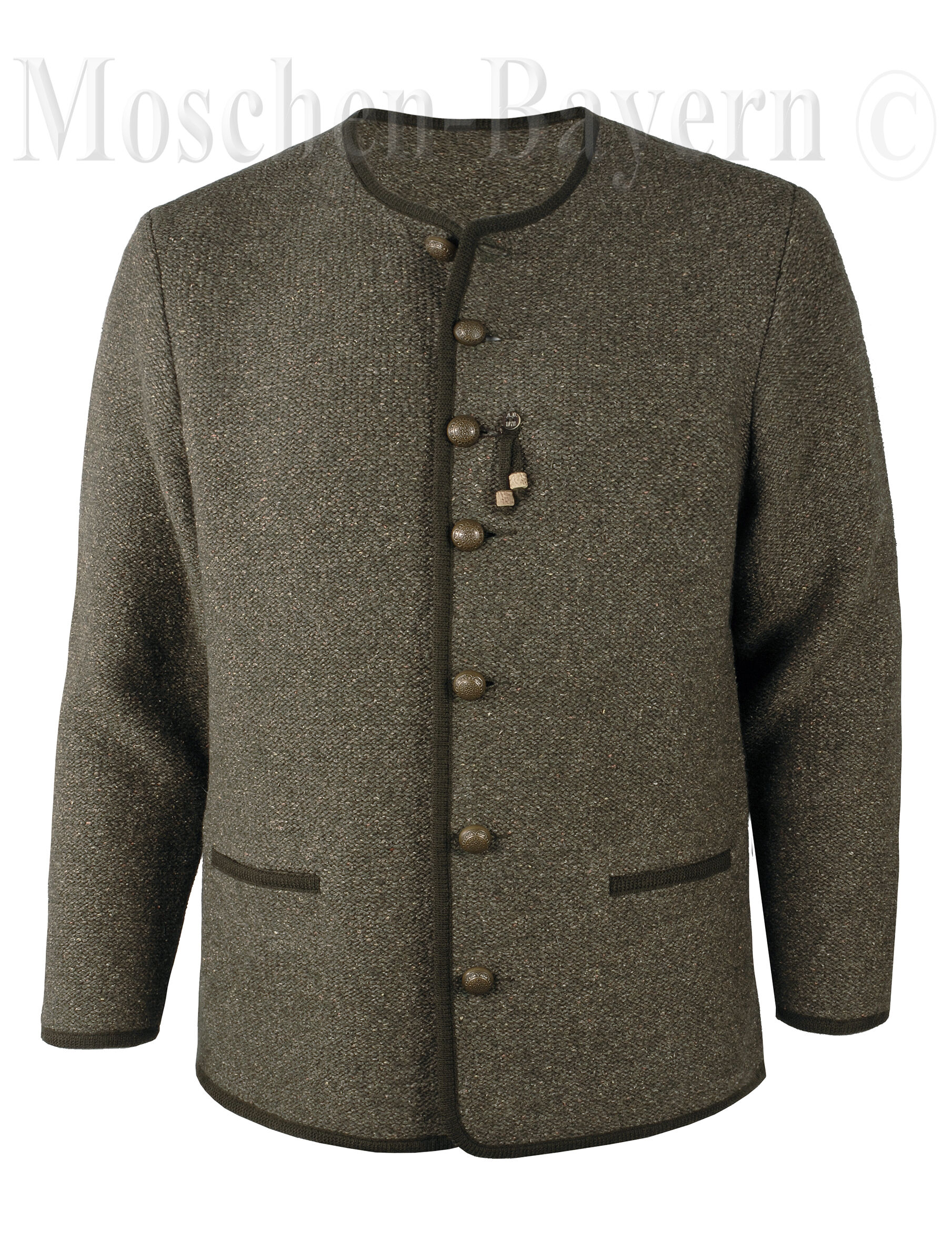 PREMIUM Trachtenstrickjacke Herren 100% Schurwolle Trachtenjanker Braun-Oliv PREMIUM Trachtenstrickjacke Herren 100% Schurwolle Trachtenjanker Braun-Oliv