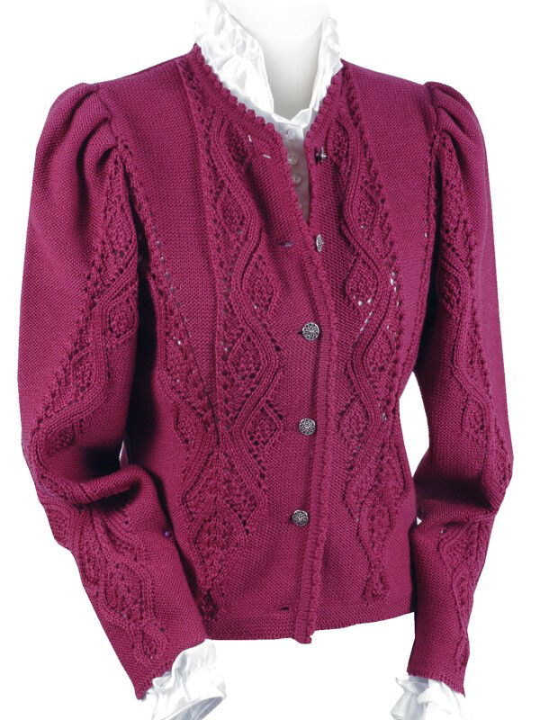 Trachtenstrickjacke Damen Dirndljacke MERINO SCHURWOLLE Pink Erika  Trachtenstrickjacke Damen Dirndljacke MERINO SCHURWOLLE Pink Erika