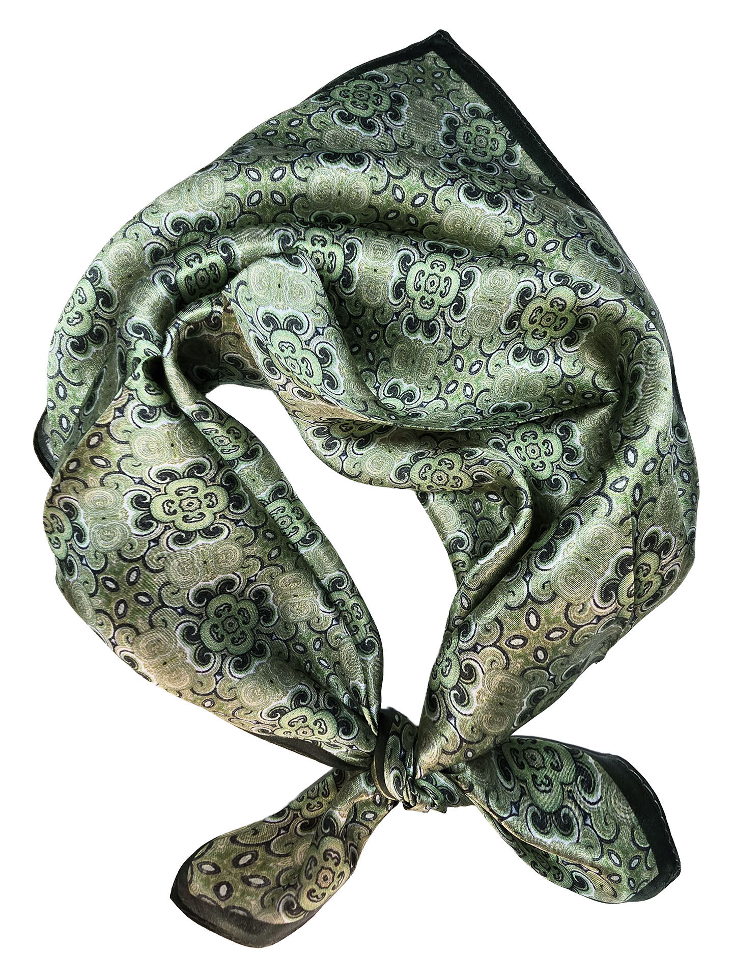 Seidenhalstuch Monaco Damen Herren Nickituch 100% Seide Grün