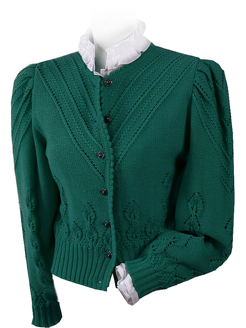 Trachtenstrickjacke Damen Dirndljacke MERINO SCHURWOLLE Grün  Trachtenstrickjacke Damen Dirndljacke MERINO SCHURWOLLE Grün