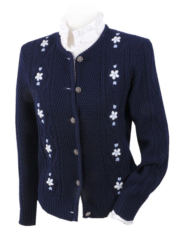 Trachtenstrickjacke Damen Dirndljacke Handbestickt Blau Marine Trachtenstrickjacke Damen Dirndljacke Handbestickt Blau Marine