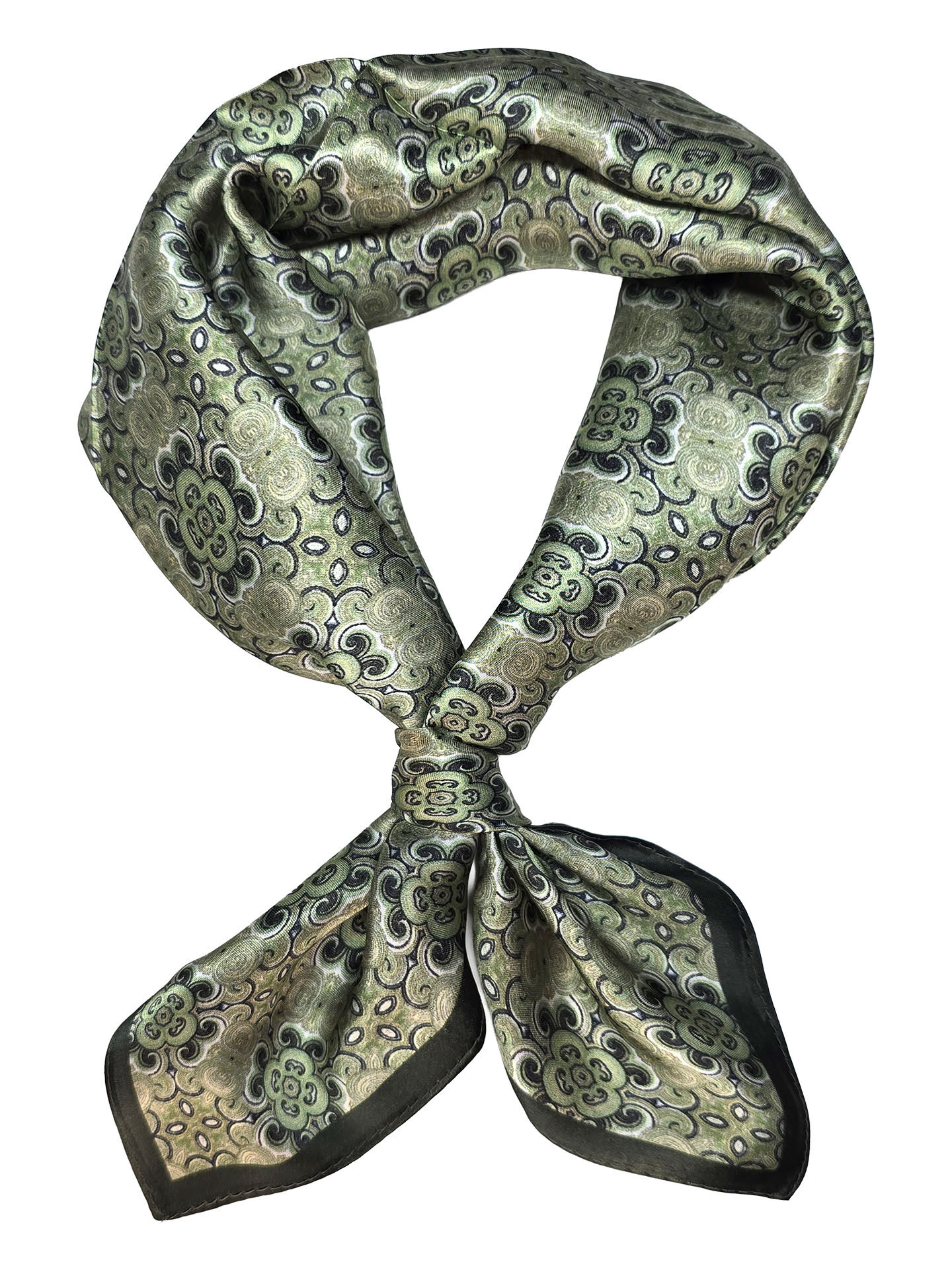 Seidenhalstuch Monaco Damen Herren Nickituch 100% Seide Grün