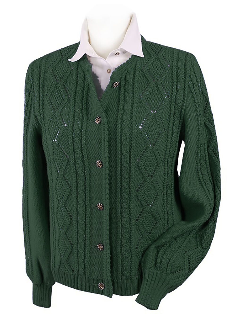 Trachtenstrickjacke Damen Dirndljacke MERINO SCHURWOLLE Grün Lodengrün  Trachtenstrickjacke Damen Dirndljacke MERINO SCHURWOLLE Grün Lodengrün