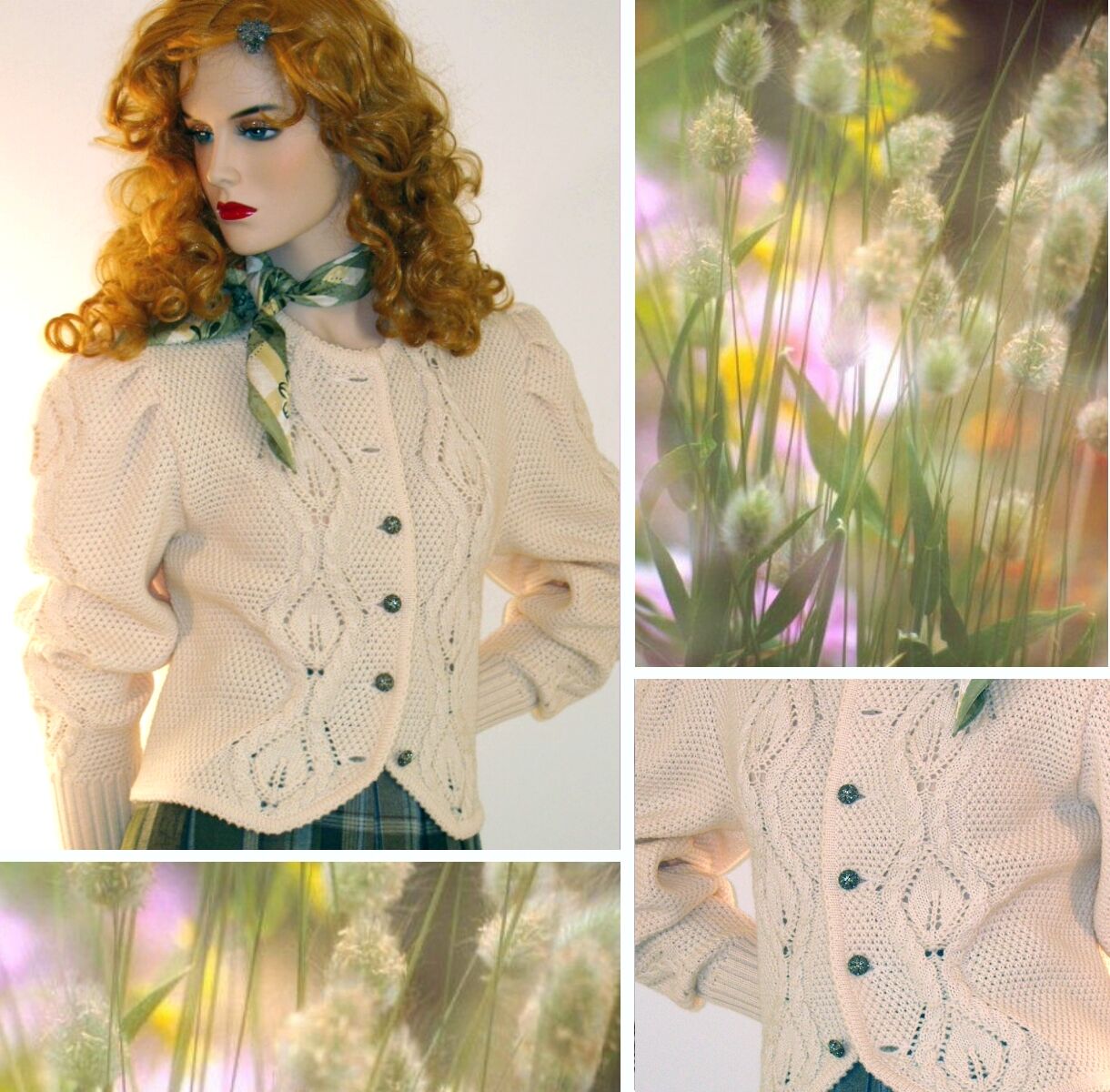 Trachtenstrickjacke Damen Dirndljacke MERINO SCHURWOLLE Creme Natur  Trachtenstrickjacke Damen Dirndljacke MERINO SCHURWOLLE Creme Natur