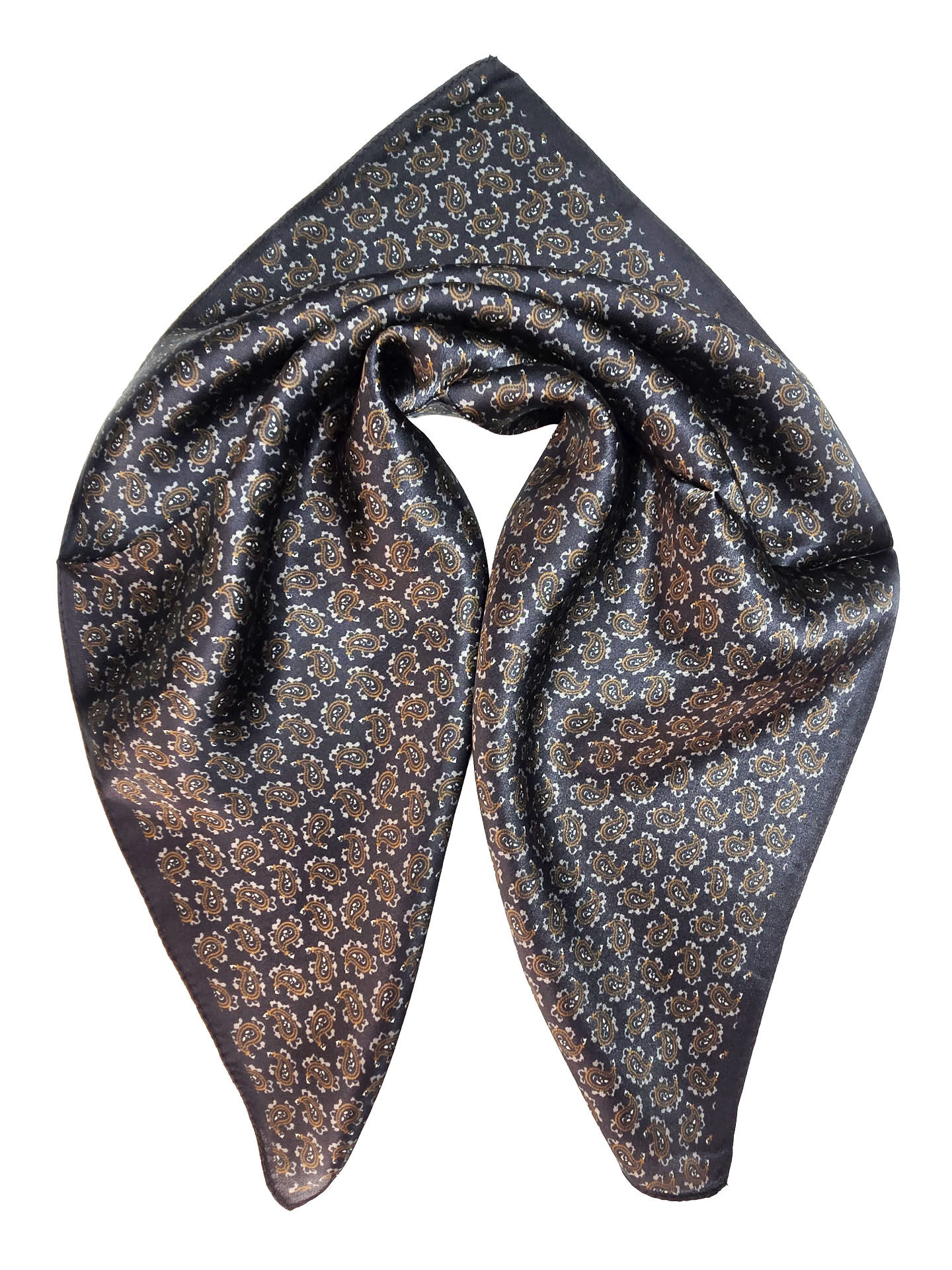 Seidenhalstuch Turin Herren Nickituch 100% Seide Schwarz-Braun