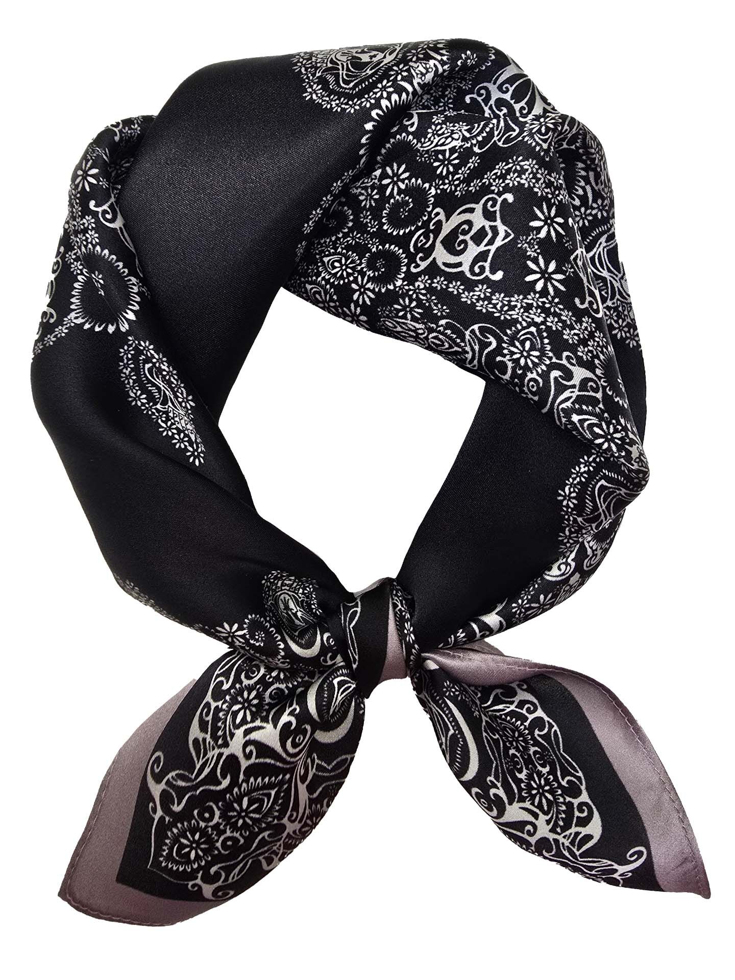 Halstuch klein 53x53 Nickituch Ornament-Dessin 100% Seide