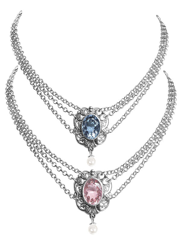 Kropfband Kropfkette mit Medaillon + Swarovski Kristall Kropfband Kropfkette mit Medaillon + Swarovski Kristall