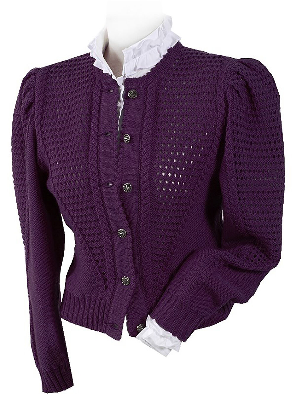Trachtenstrickjacke Damen Dirndljacke MERINO SCHURWOLLE Lila Trachtenstrickjacke Damen Dirndljacke MERINO SCHURWOLLE Lila