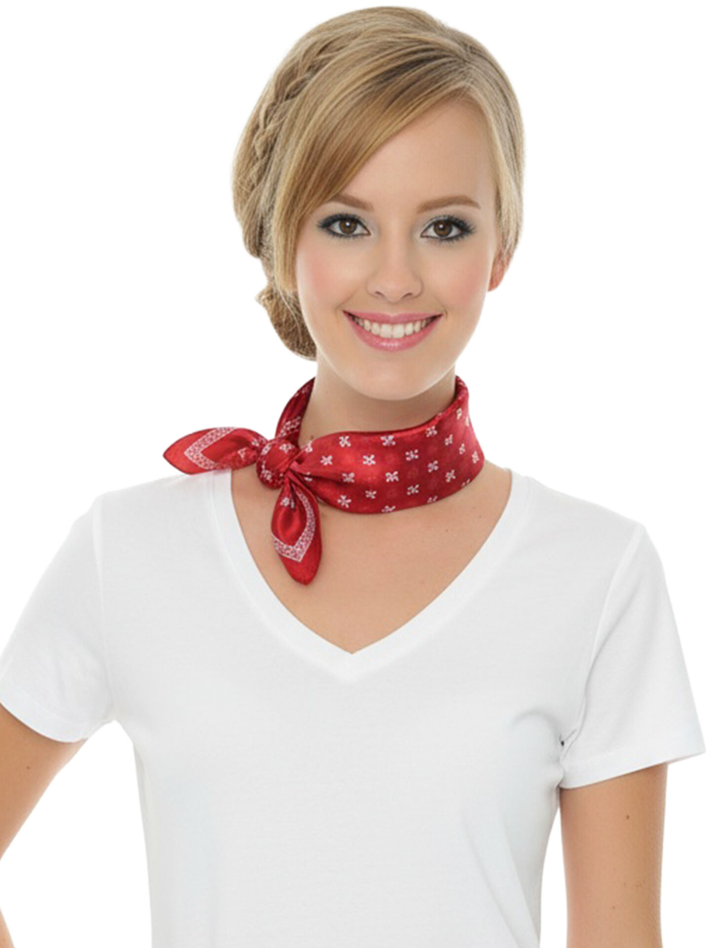 Halstuch klein 53x53 Nickituch im Fleur de Lille-Dessin 100% Seide