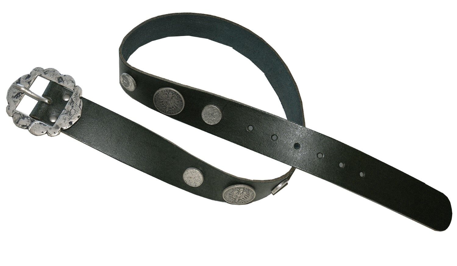 Trachtengürtel mit Münzen Tannengrün