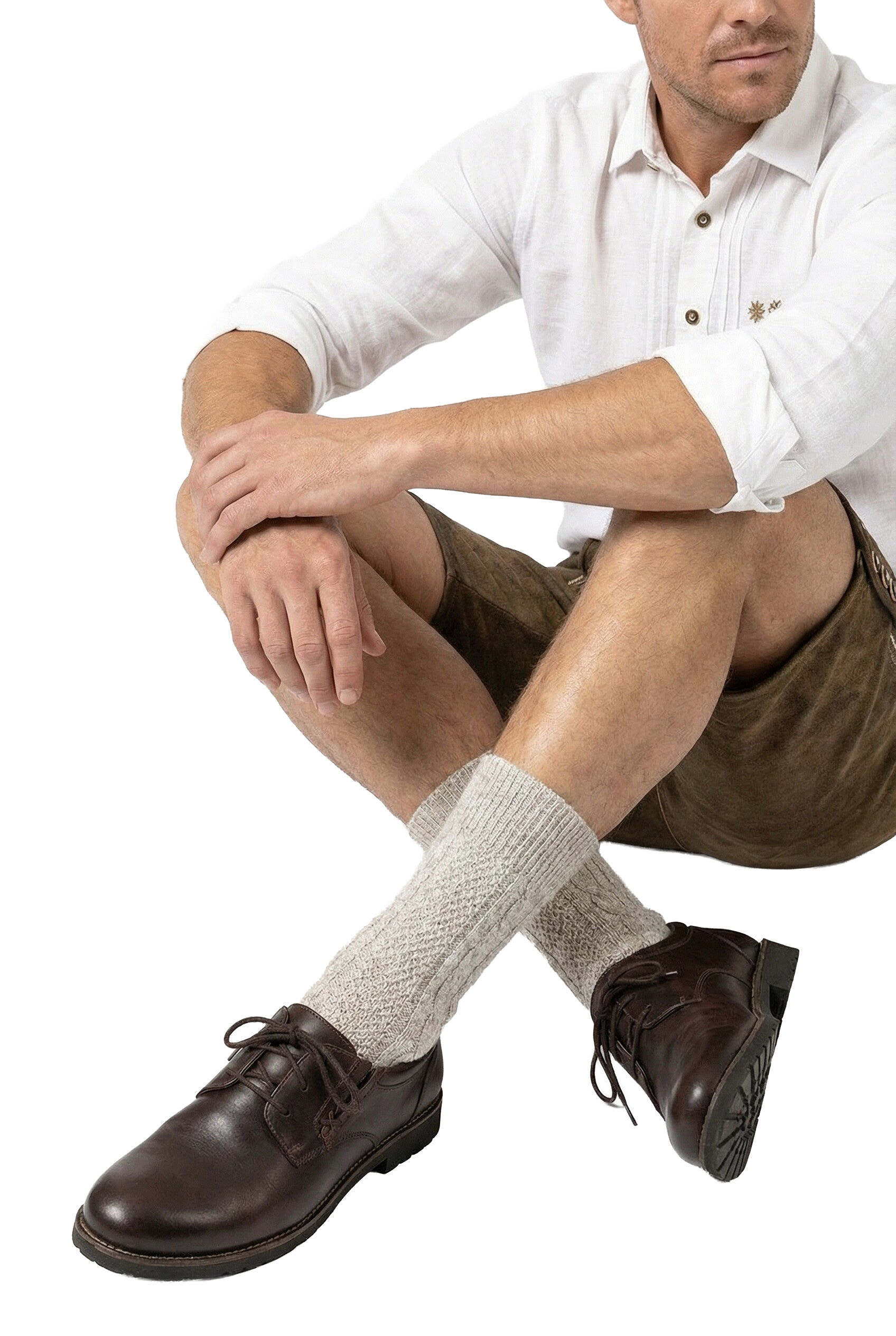 Trachtensocken Herren kurz Beige