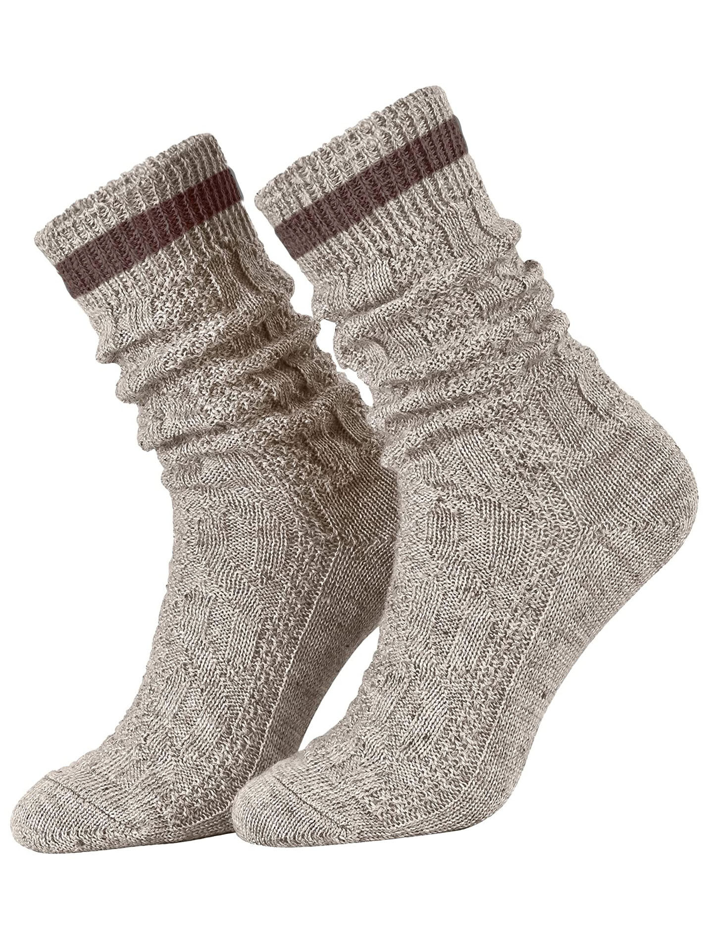 Trachtensocken Herren kurz Beige-Braun Trachtensocken Herren kurz Beige-Braun