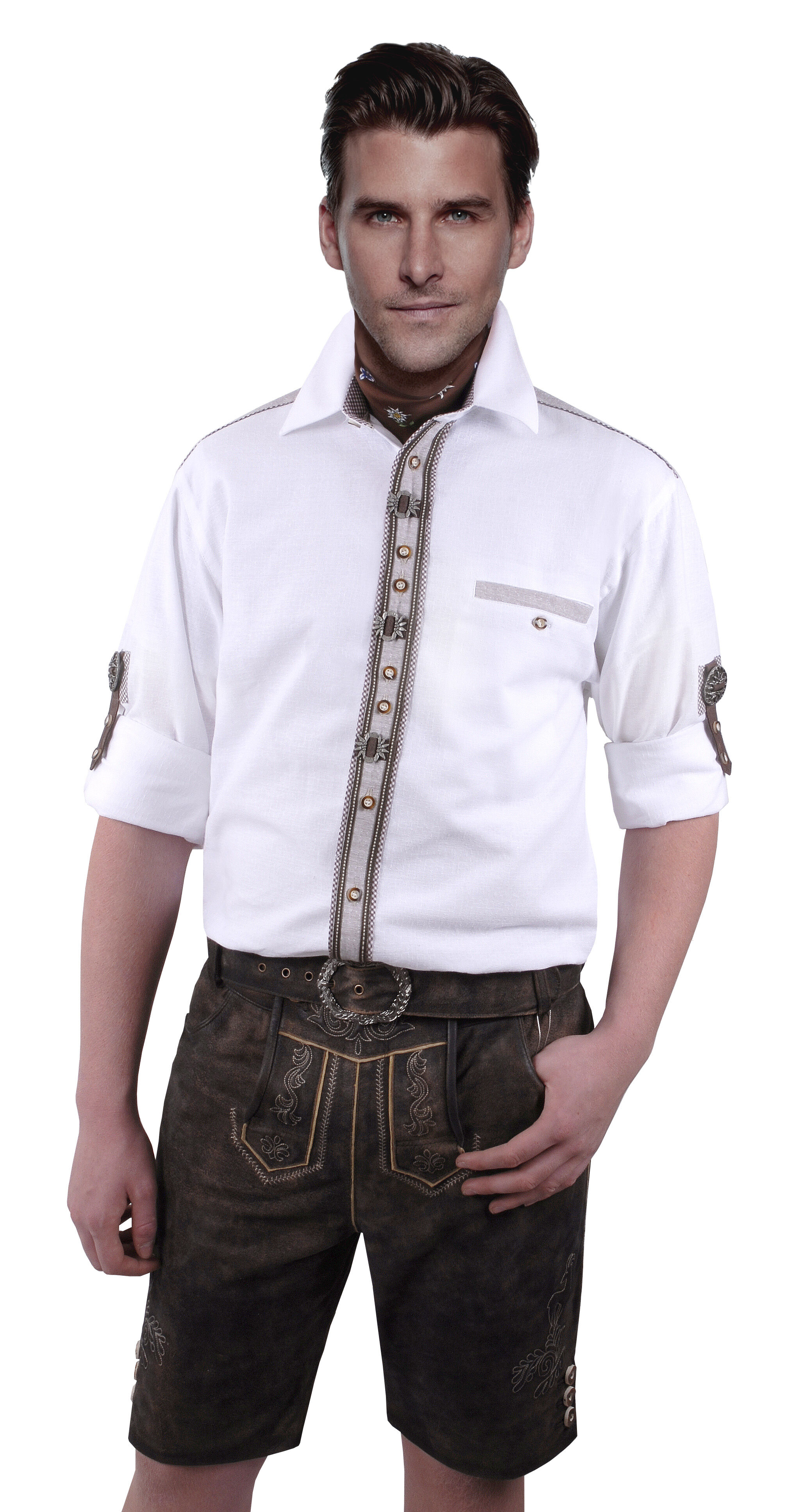 Trachtenlederhose kurze Lederhose Herren Lava-Antik Trachtenlederhose kurze Lederhose Herren Lava-Antik