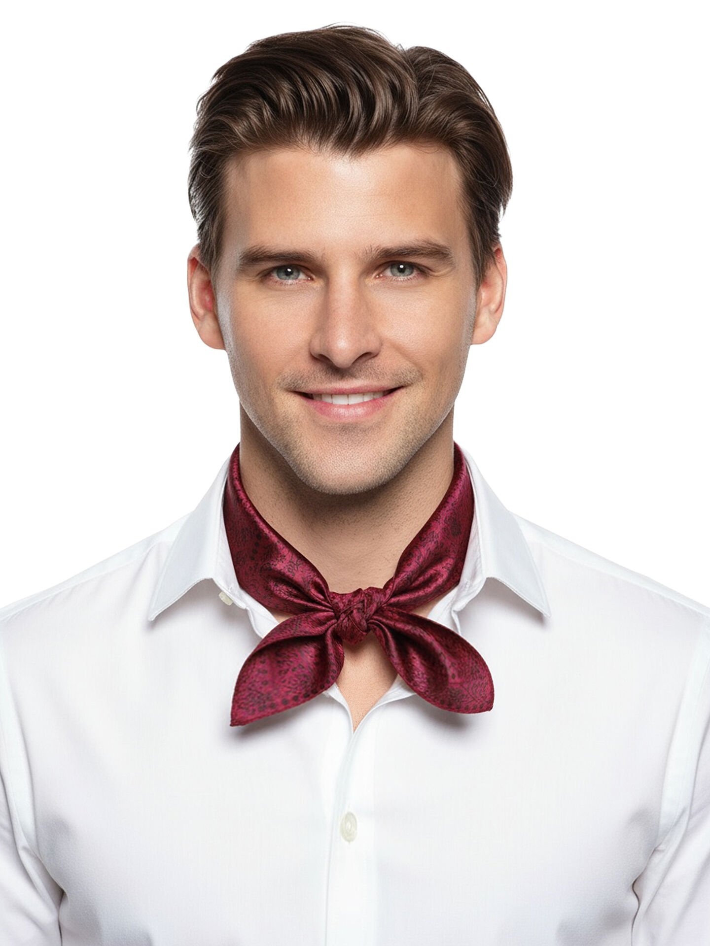 Trachtenhalstuch Nickituch Rot/Schwarz + Tanne 100% Seide