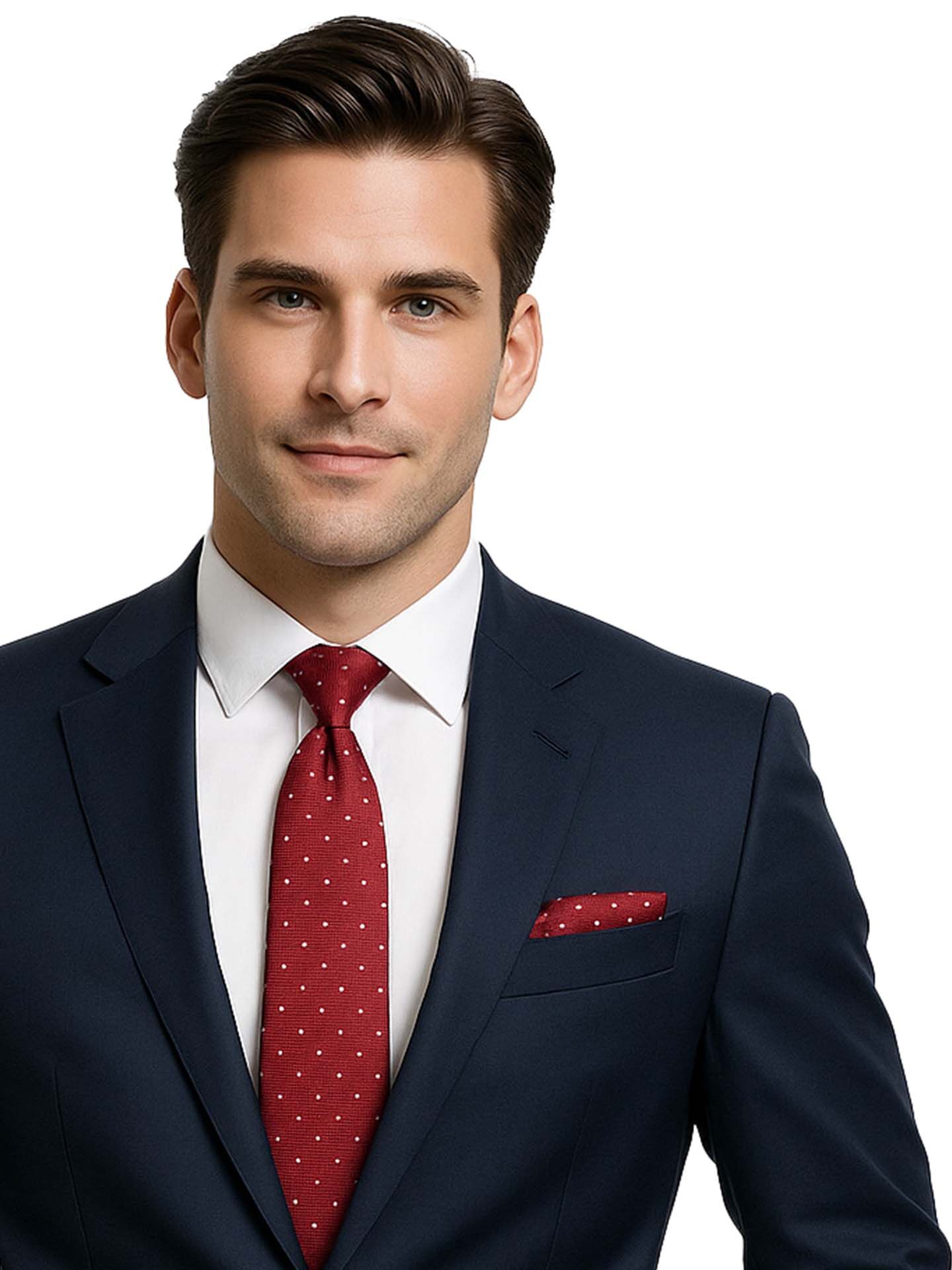 Krawatte Herren Tupfen 100% Seide - 3-tlg. Set + Einstecktuch + Manschettenknöpfen Krawatte Herren Tupfen 100% Seide - 3-tlg. Set + Einstecktuch + Manschettenknöpfen