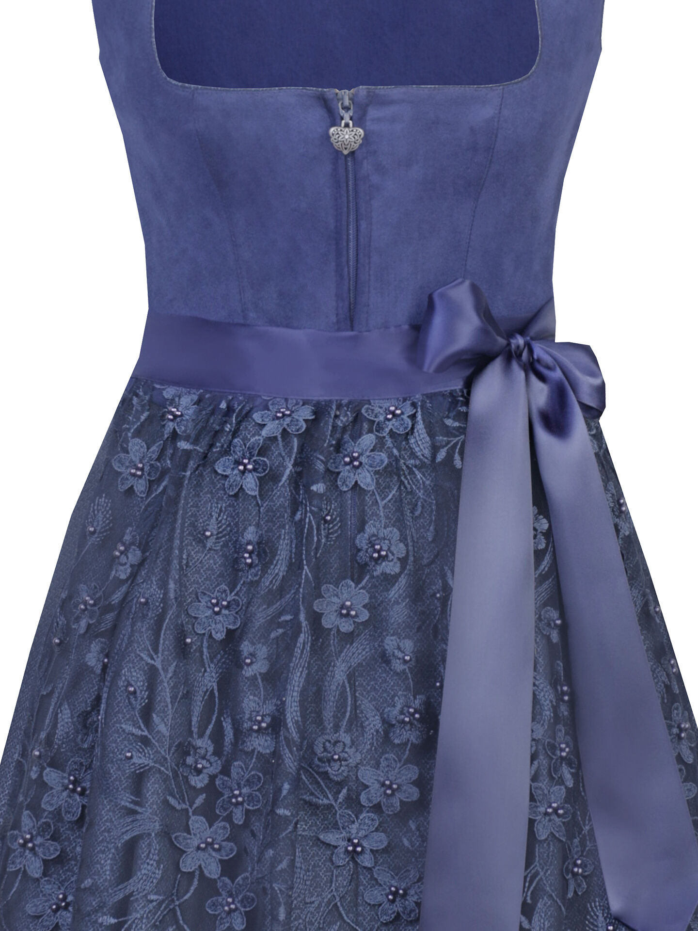 Festliches Samtdirndl - edle Spitzenschürze Blau-Marine Festliches Samtdirndl - edle Spitzenschürze Blau-Marine