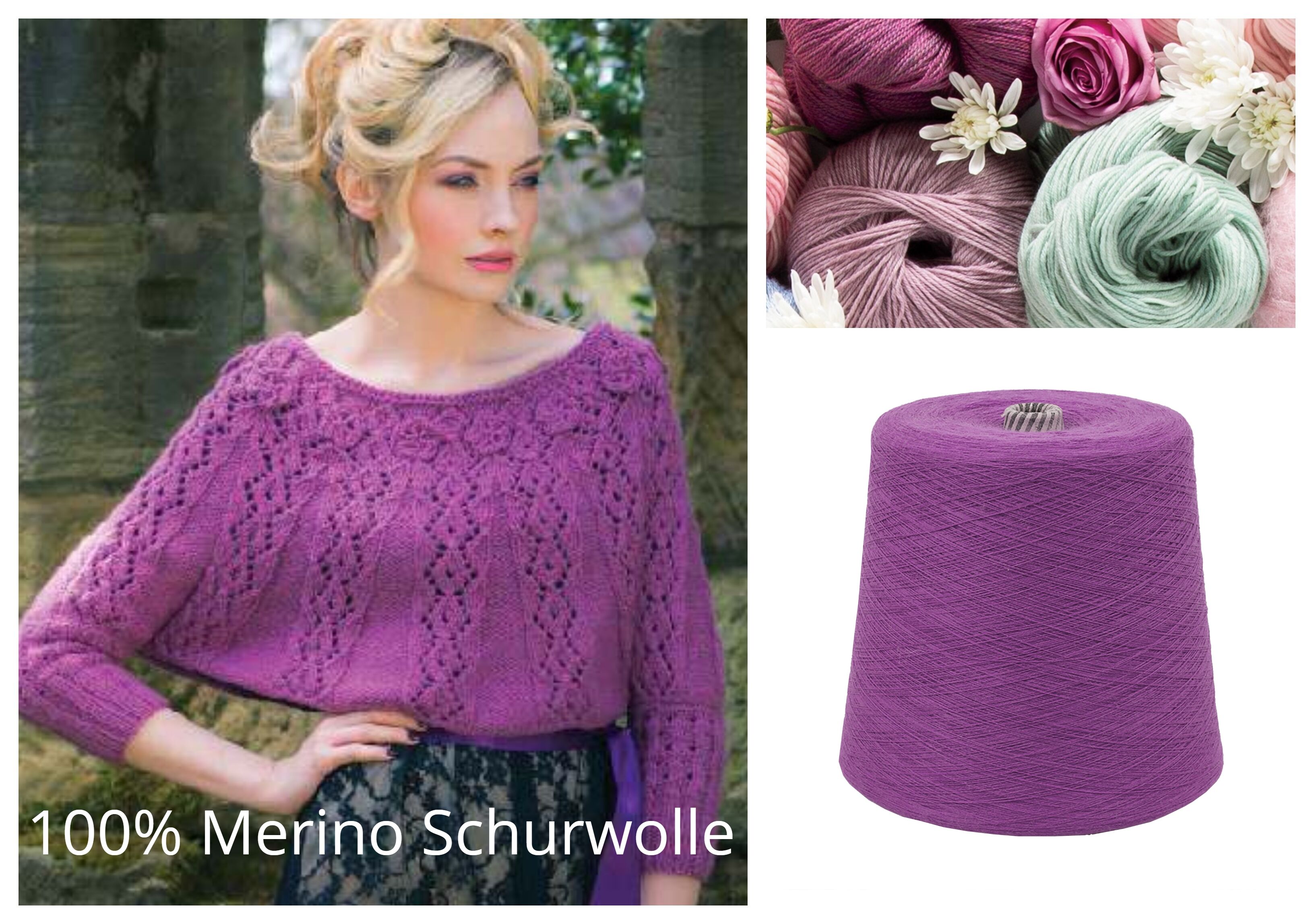 WOLLE zum STRICKEN MERINO-SCHURWOLLE 1 KG Konen/1000 Gramm Violett Seidelbast WOLLE zum STRICKEN MERINO-SCHURWOLLE 1 KG Konen/1000 Gramm Violett Seidelbast