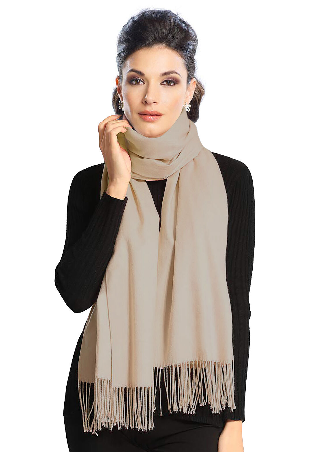 Pashmina Stola Kaschmir Umhang Cashmere Schal Damen Beige Pashmina Stola Kaschmir Umhang Cashmere Schal Damen Beige