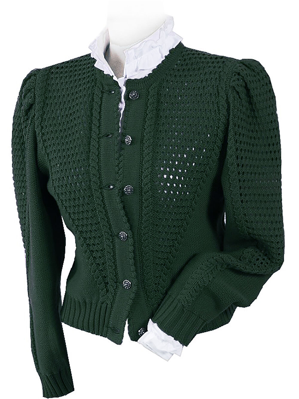 Trachtenstrickjacke Damen Dirndljacke MERINO SCHURWOLLE Grün Trachtenstrickjacke Damen Dirndljacke MERINO SCHURWOLLE Grün