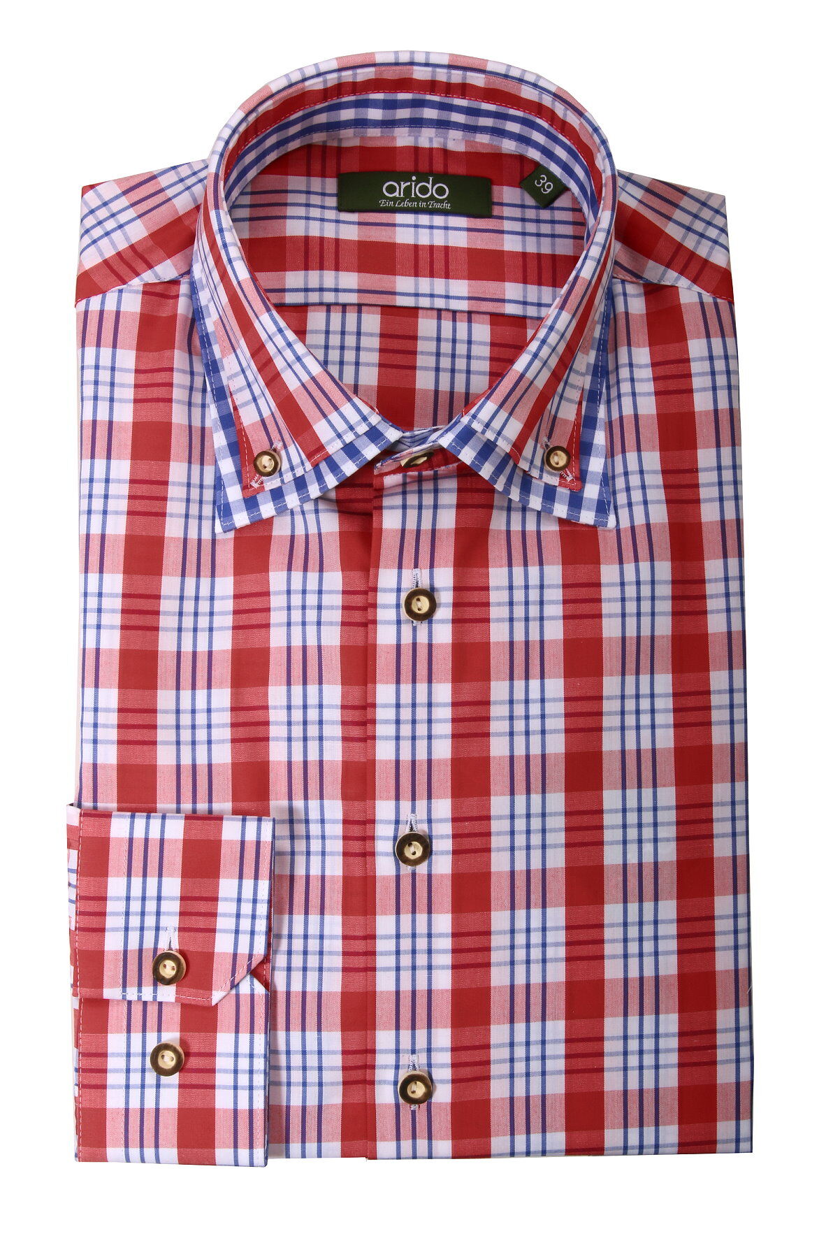 FIRST CLASS ARIDO Trachtenhemd Rot SLIMFIT kariert FIRST CLASS ARIDO Trachtenhemd Rot SLIMFIT kariert