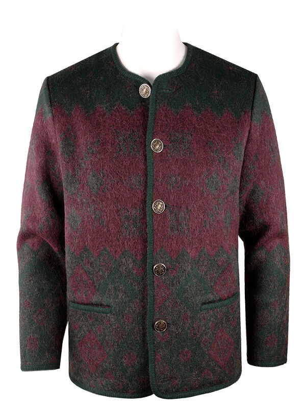 PREMIUM Trachtenstrickjacke Herren 100% Schurwolle Trachtenjanker Braun/Grün + Grau + Weinrot PREMIUM Trachtenstrickjacke Herren 100% Schurwolle Trachtenjanker Braun/Grün + Grau + Weinrot