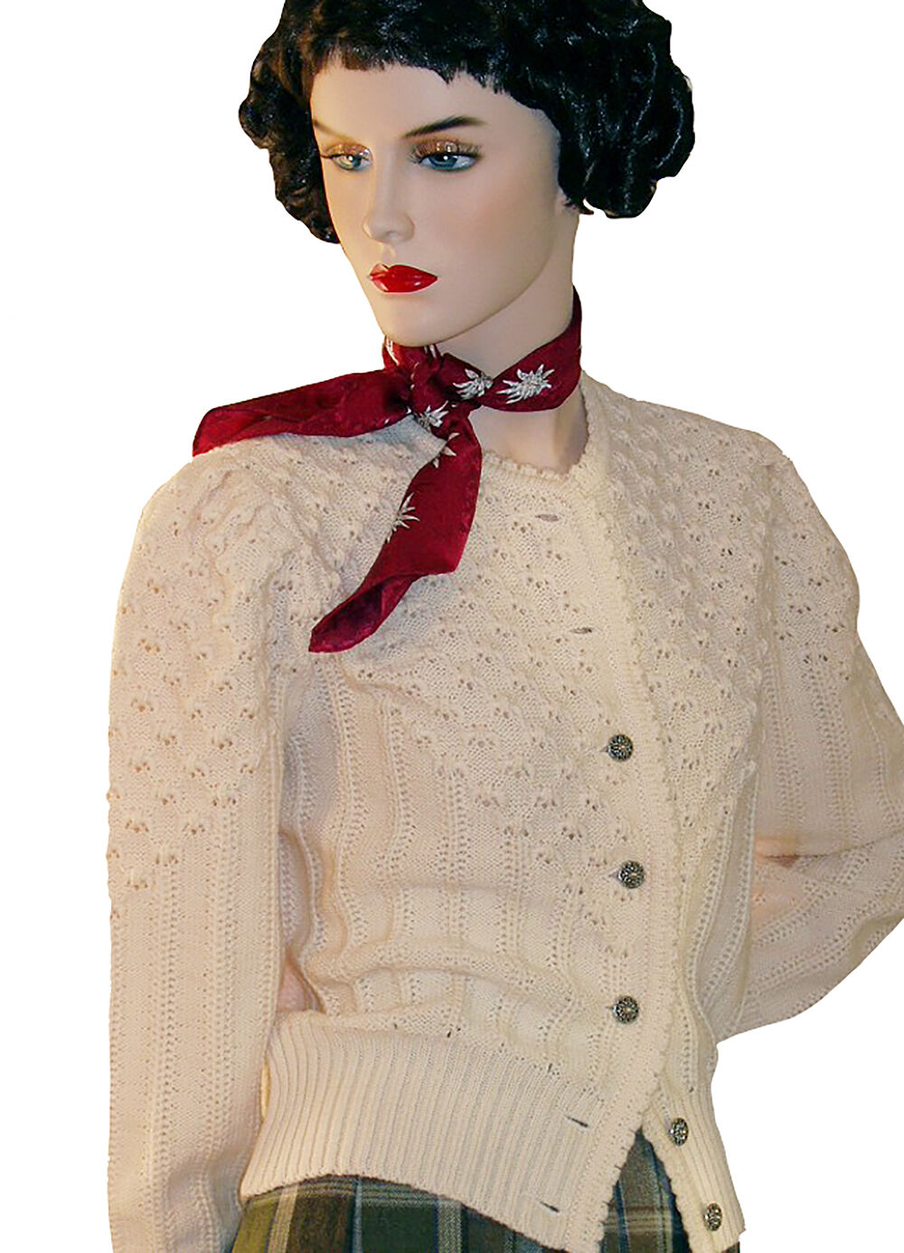 Trachtenstrickjacke Damen Dirndljacke MERINO SCHURWOLLE Creme Natur  Trachtenstrickjacke Damen Dirndljacke MERINO SCHURWOLLE Creme Natur