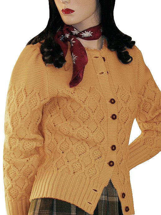 Trachtenstrickjacke Damen Dirndljacke MERINO SCHURWOLLE Gelb Mais Trachtenstrickjacke Damen Dirndljacke MERINO SCHURWOLLE Gelb Mais