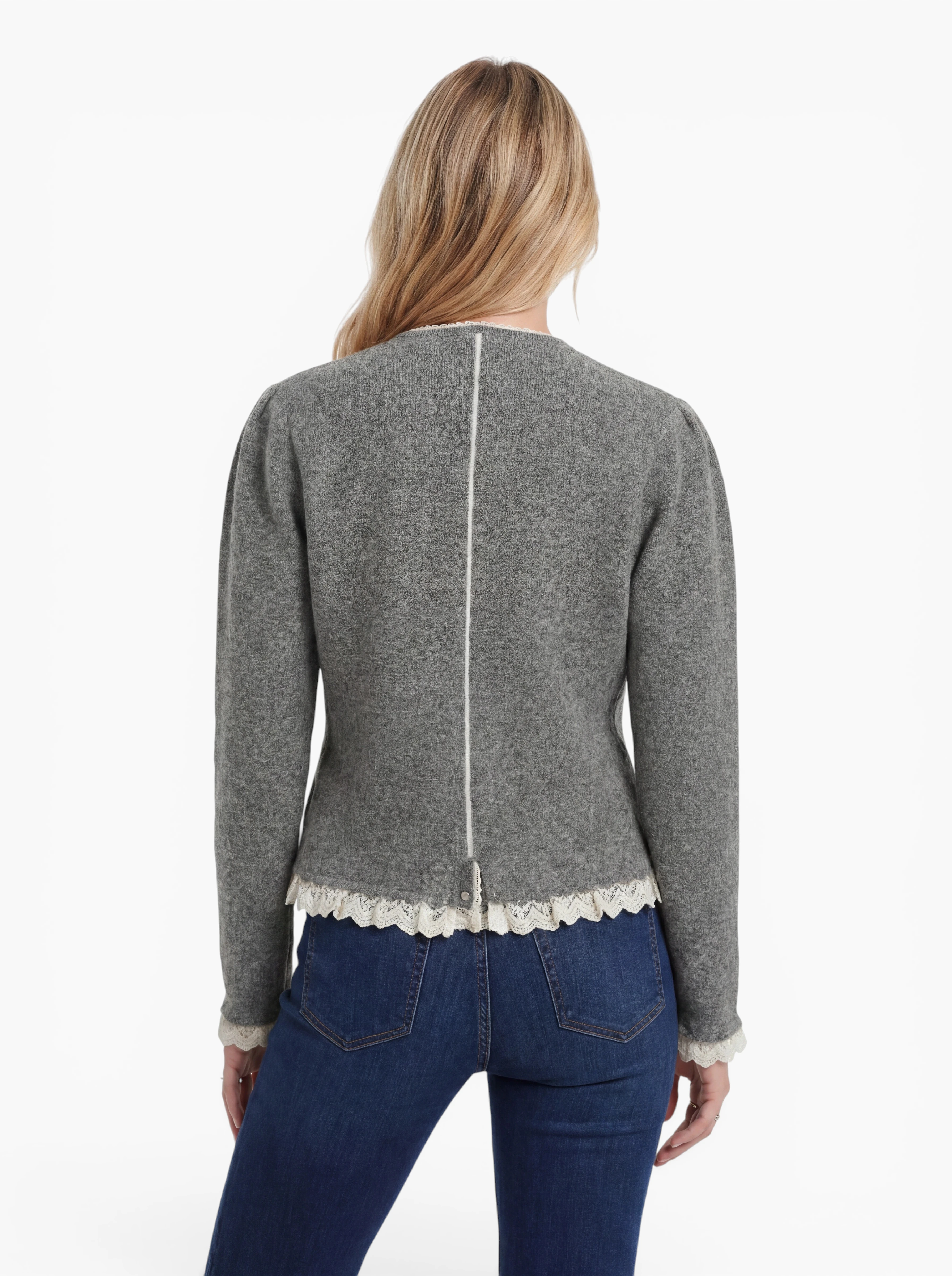 Dirndl-Strickjacke Edda – Elegante Damen Trachtenjacke mit Herzknöpfen