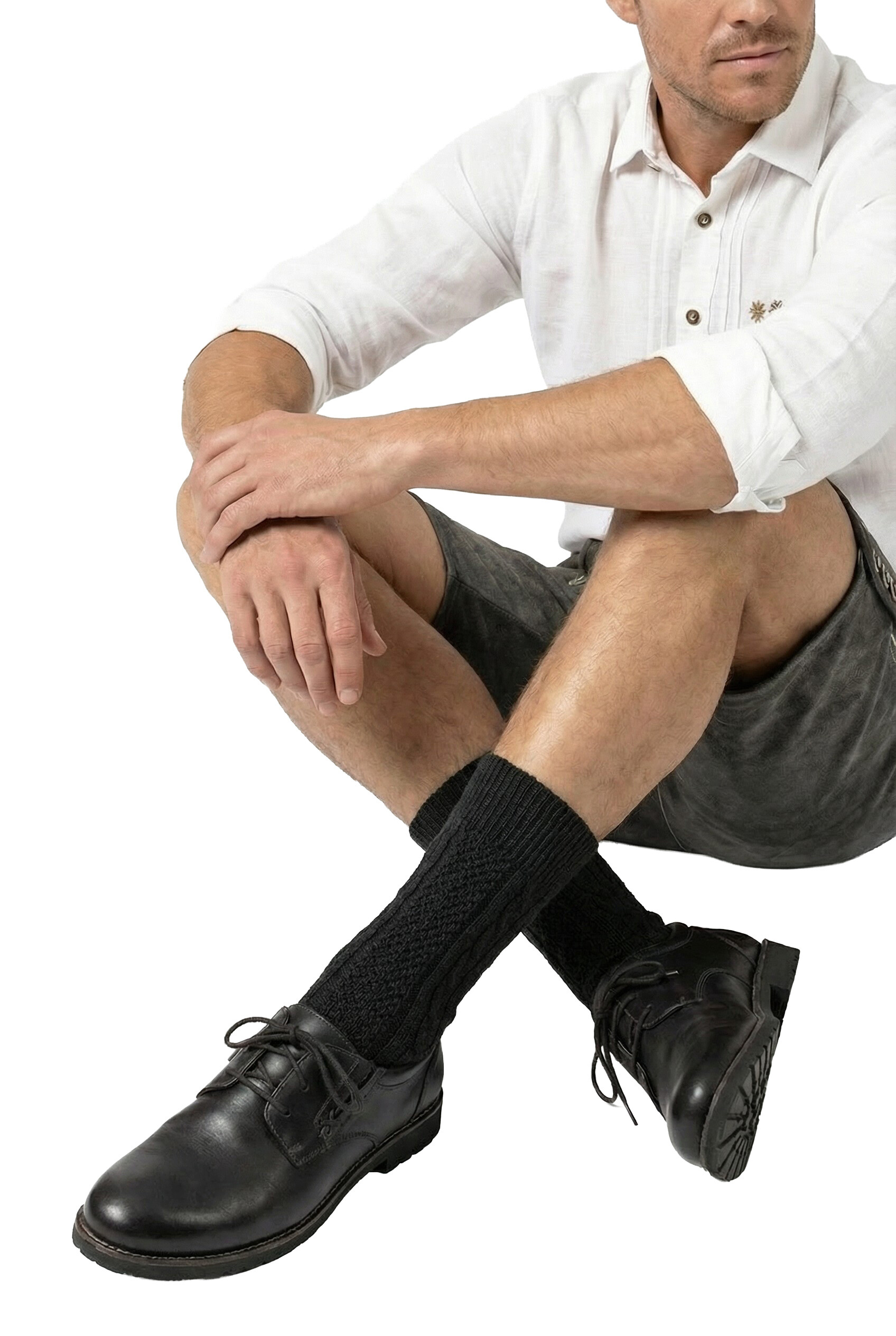 Trachtensocken Herren kurze Shoppersocke Grau Anthrazit