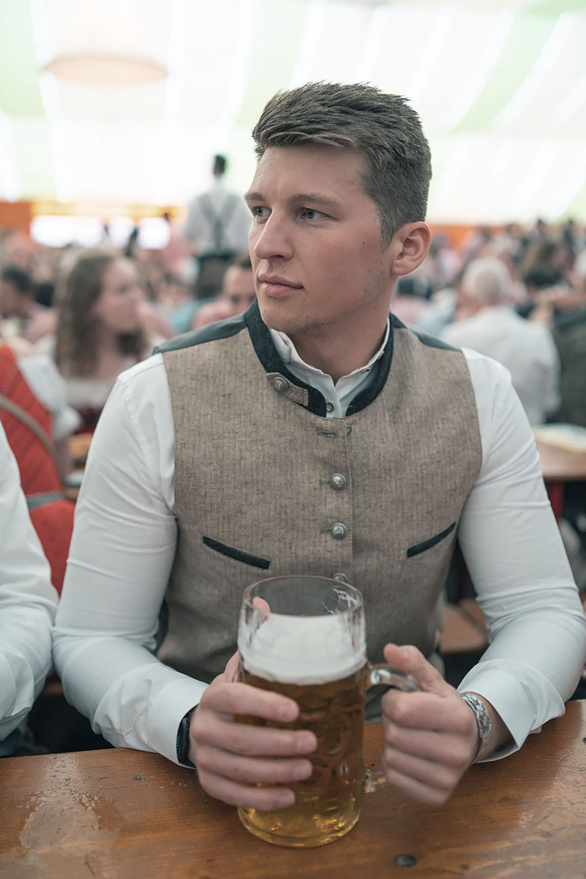 PREMIUM Trachtenweste Herrenweste Gilet Silbergrau FESTLICH PREMIUM Trachtenweste Herrenweste Gilet Silbergrau FESTLICH