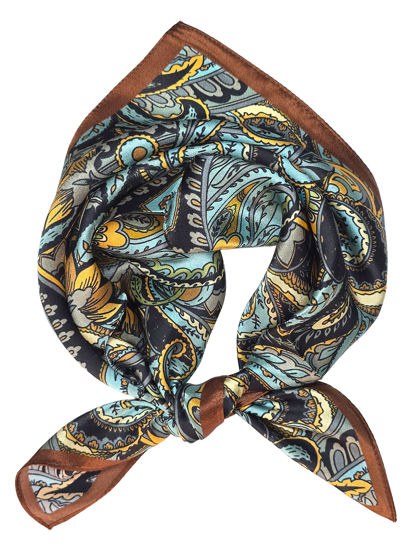 Seidenhalstuch Zermatt Damen Herren Nickituch 100% Seide Braun