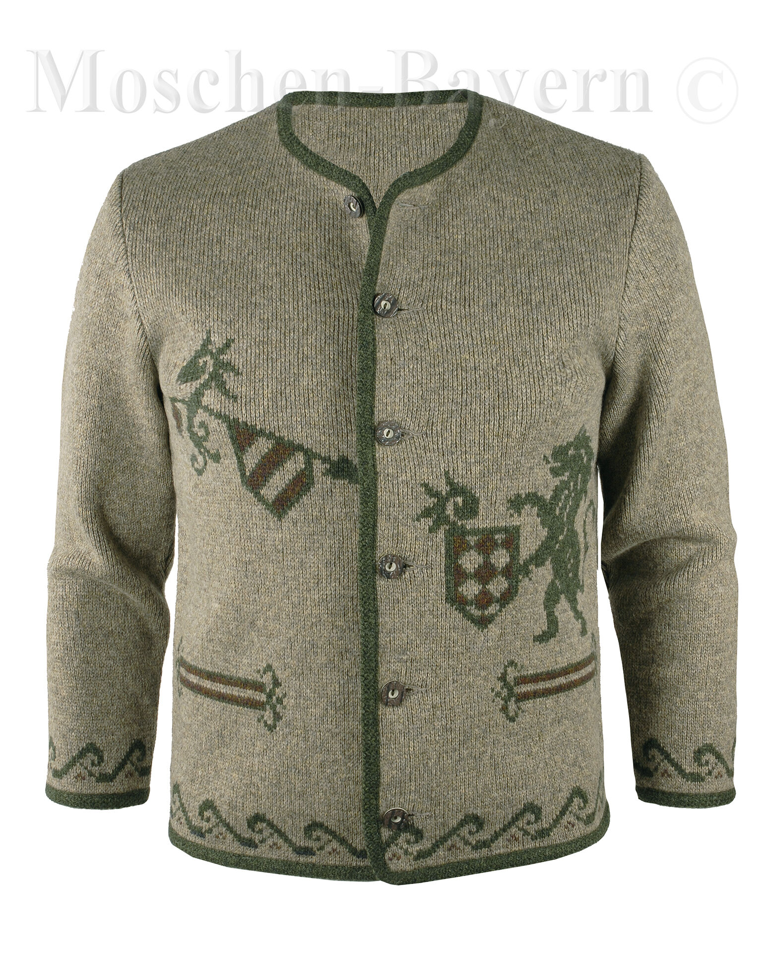PREMIUM Trachtenstrickjacke Herren 100% Schurwolle Trachtenjanker Grau + Braun PREMIUM Trachtenstrickjacke Herren 100% Schurwolle Trachtenjanker Grau + Braun