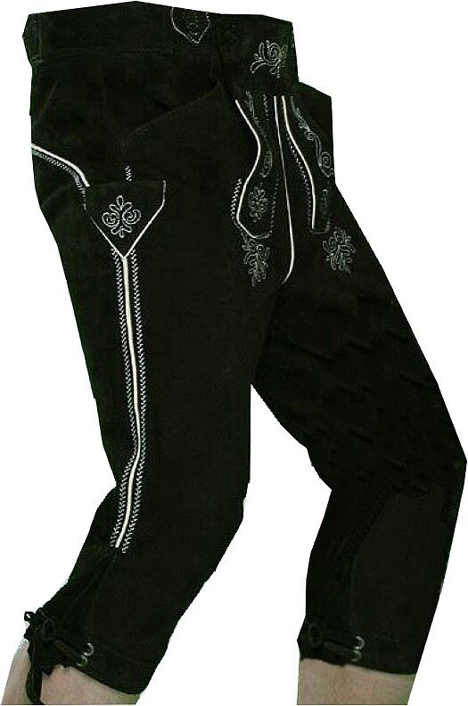 Trachtenlederhose Kniebundlederhose Schwarz Trachtenlederhose Kniebundlederhose Schwarz
