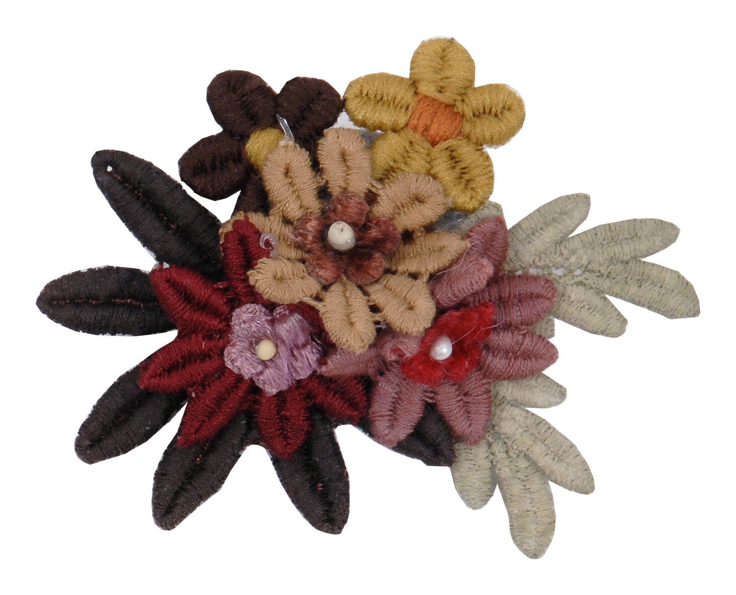 Brosche Textilblüten Hutanstecker Brosche Textilblüten Hutanstecker