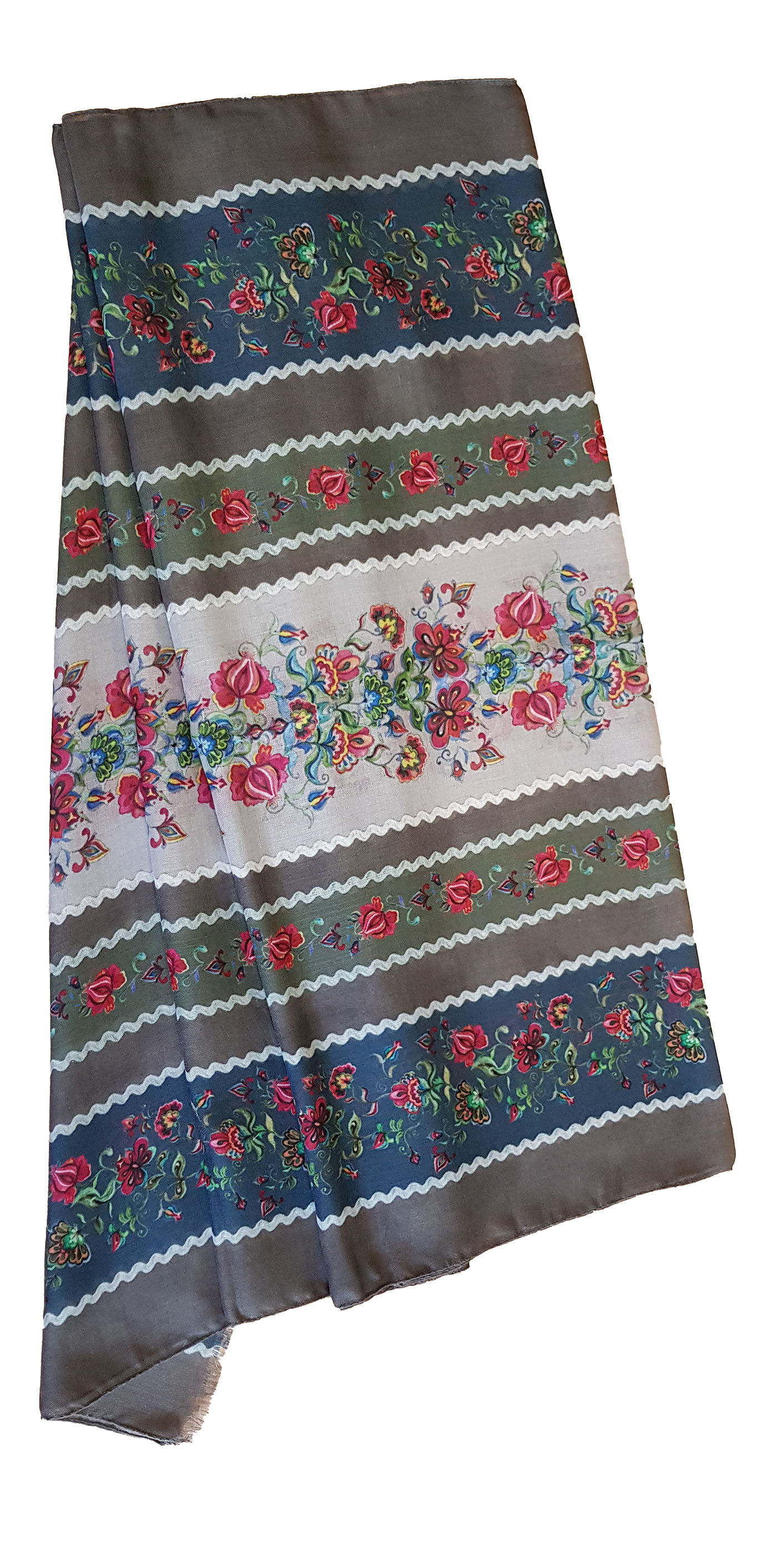 Premium Trachtenschal Damen Blütenranke in edlem Fiocco Twill Premium Trachtenschal Damen Blütenranke in edlem Fiocco Twill