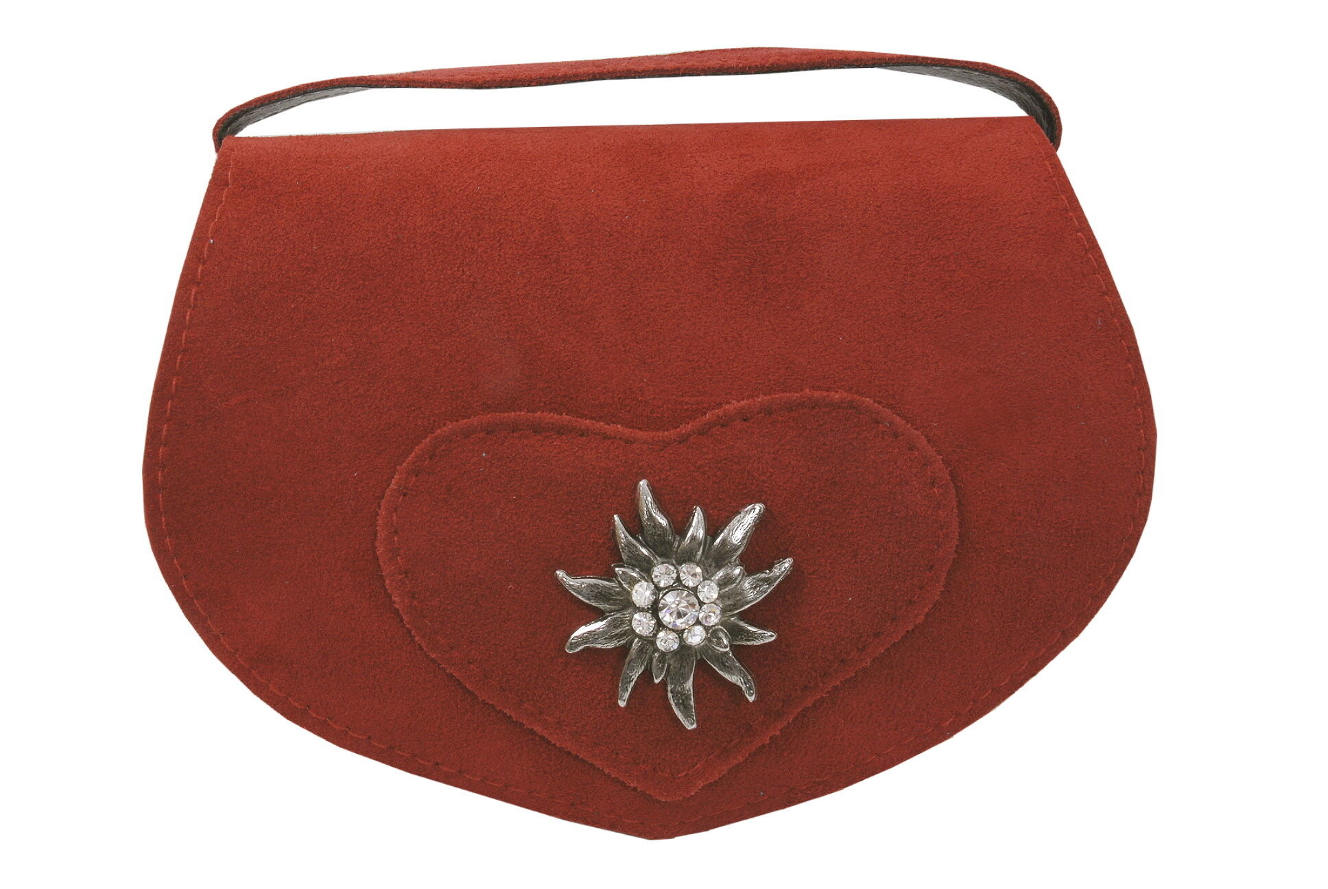 Dirndltasche Herz Velour-Leder Rot Dirndltasche Herz Velour-Leder Rot