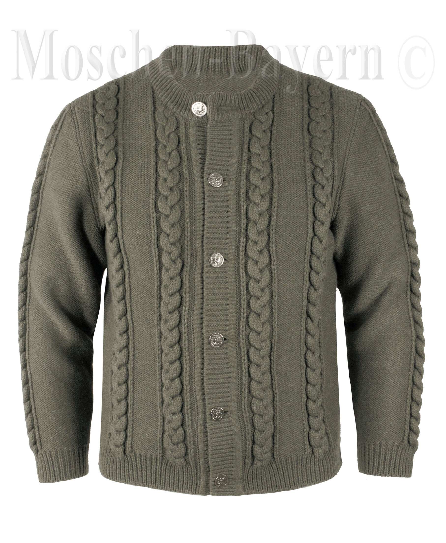 PREMIUM Trachtenstrickjacke Herren 100% Schurwolle Trachtenjanker Jagd Grün + Braun PREMIUM Trachtenstrickjacke Herren 100% Schurwolle Trachtenjanker Jagd Grün + Braun