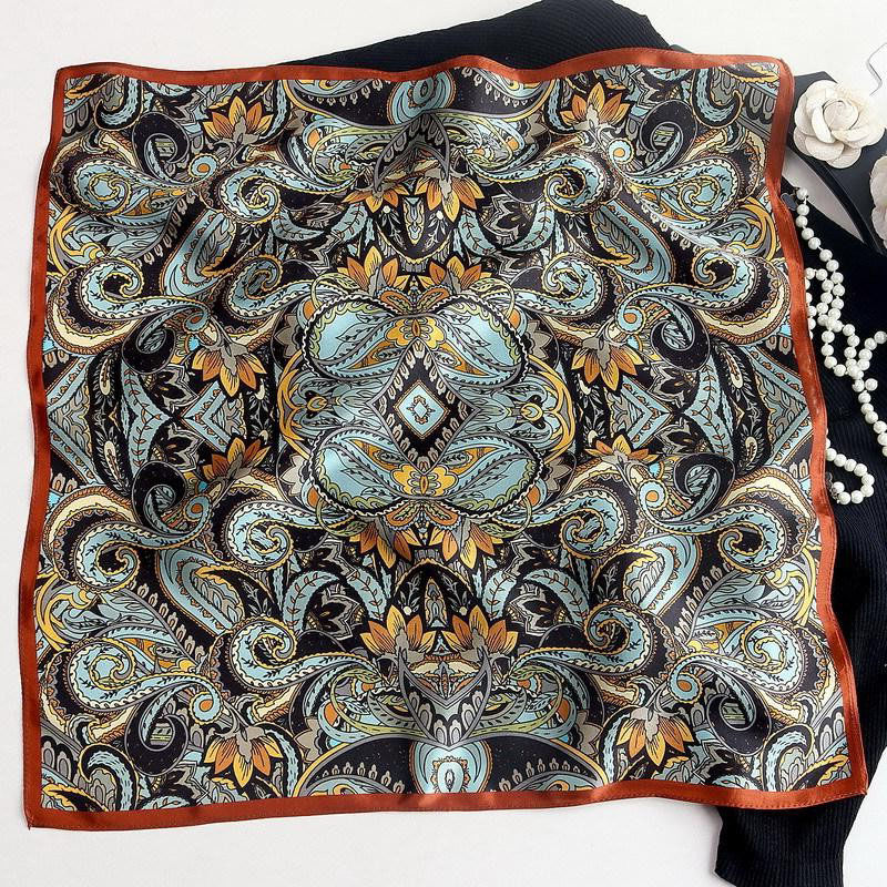 Seidenhalstuch Zermatt Damen Herren Nickituch 100% Seide Braun