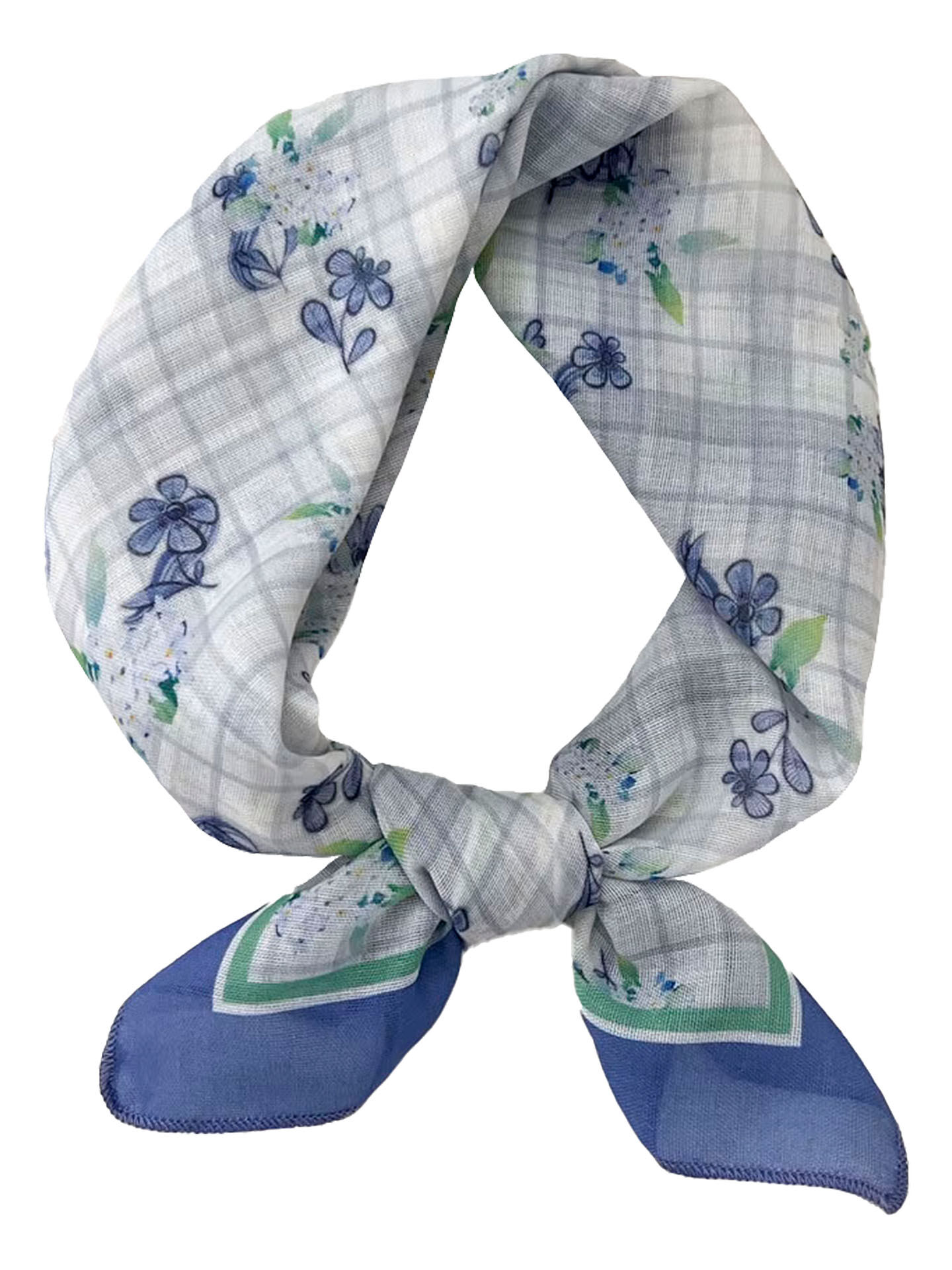 Trachtenhalstuch Nickituch Florales-Dessin Blau