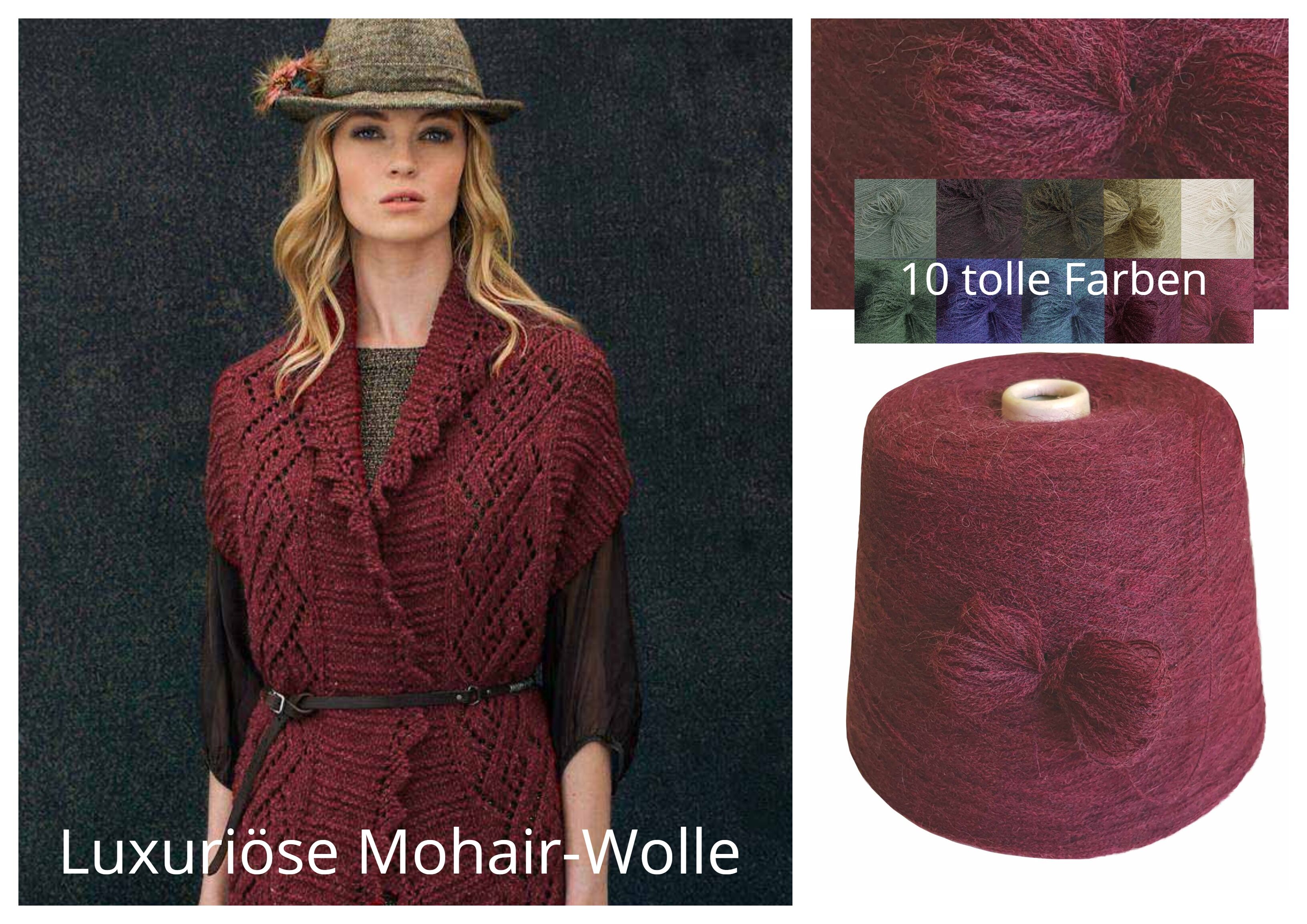 PREMIUM MOHAIR/SCHURWOLLE/Mix - STRICKWOLLE - 1 Konen/800 Gramm Rot/Rost PREMIUM MOHAIR/SCHURWOLLE/Mix - STRICKWOLLE - 1 Konen/800 Gramm Rot/Rost