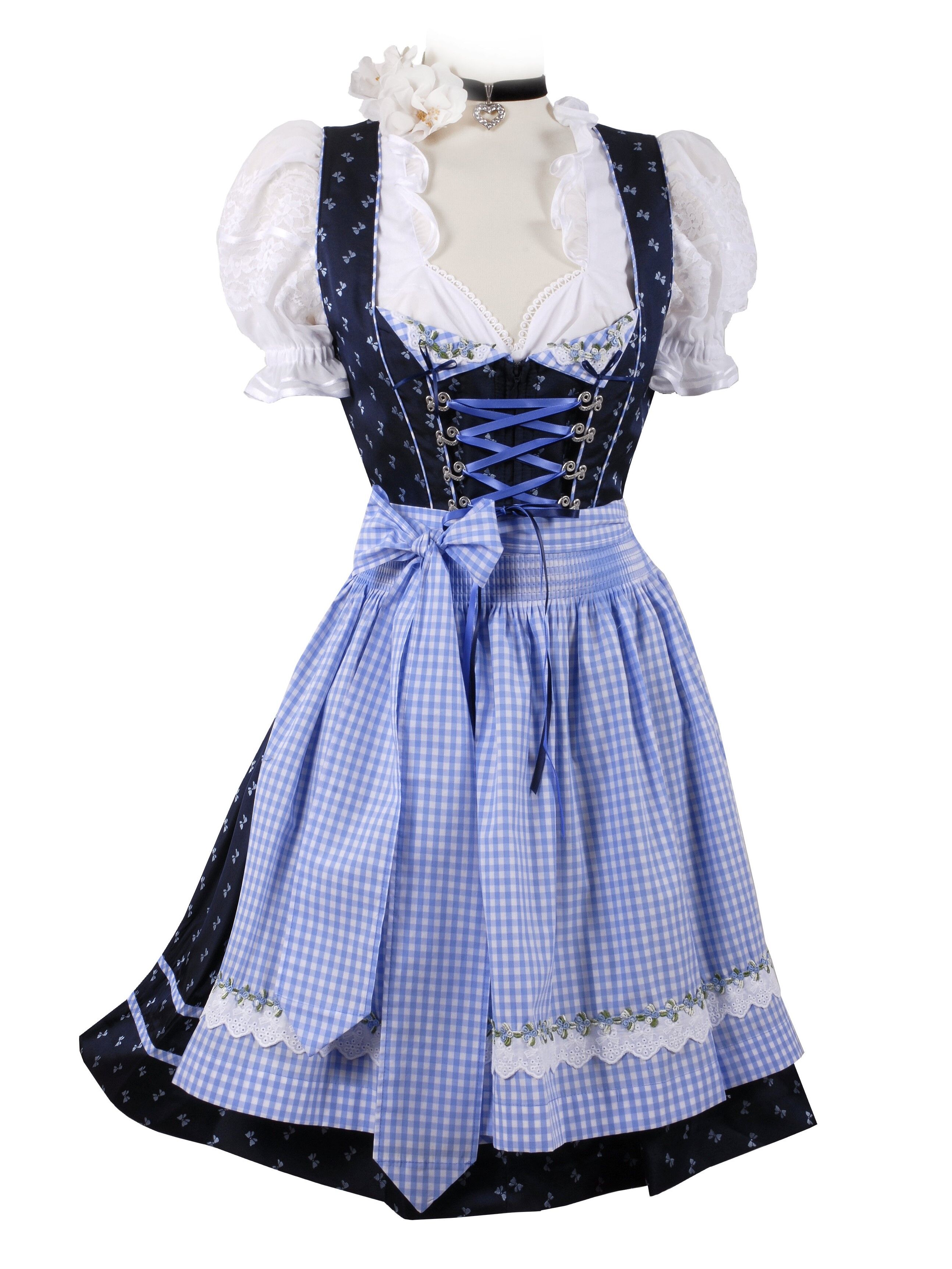 Tolles Wiesn-Dirndl - Mini-Dirndl kurzes Dirndl Blau Marine Tolles Wiesn-Dirndl - Mini-Dirndl kurzes Dirndl Blau Marine