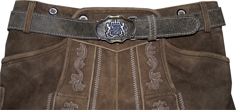 Trachtengürtel Herren Braun/antik Bayern-Wappen Trachtengürtel Herren Braun/antik Bayern-Wappen