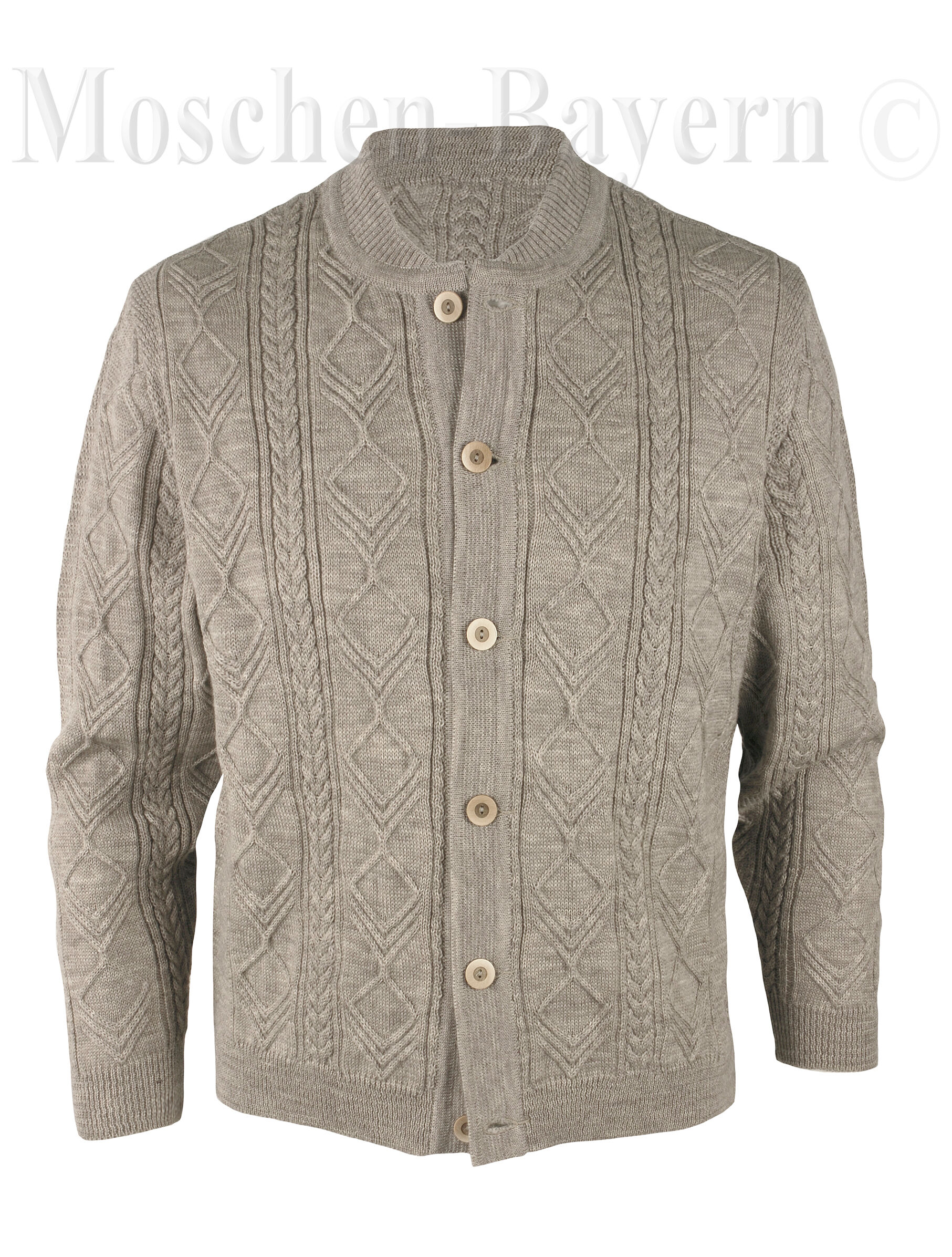 PREMIUM Trachtenstrickjacke Herren 100% Schurwolle Trachtenjanker Beige PREMIUM Trachtenstrickjacke Herren 100% Schurwolle Trachtenjanker Beige