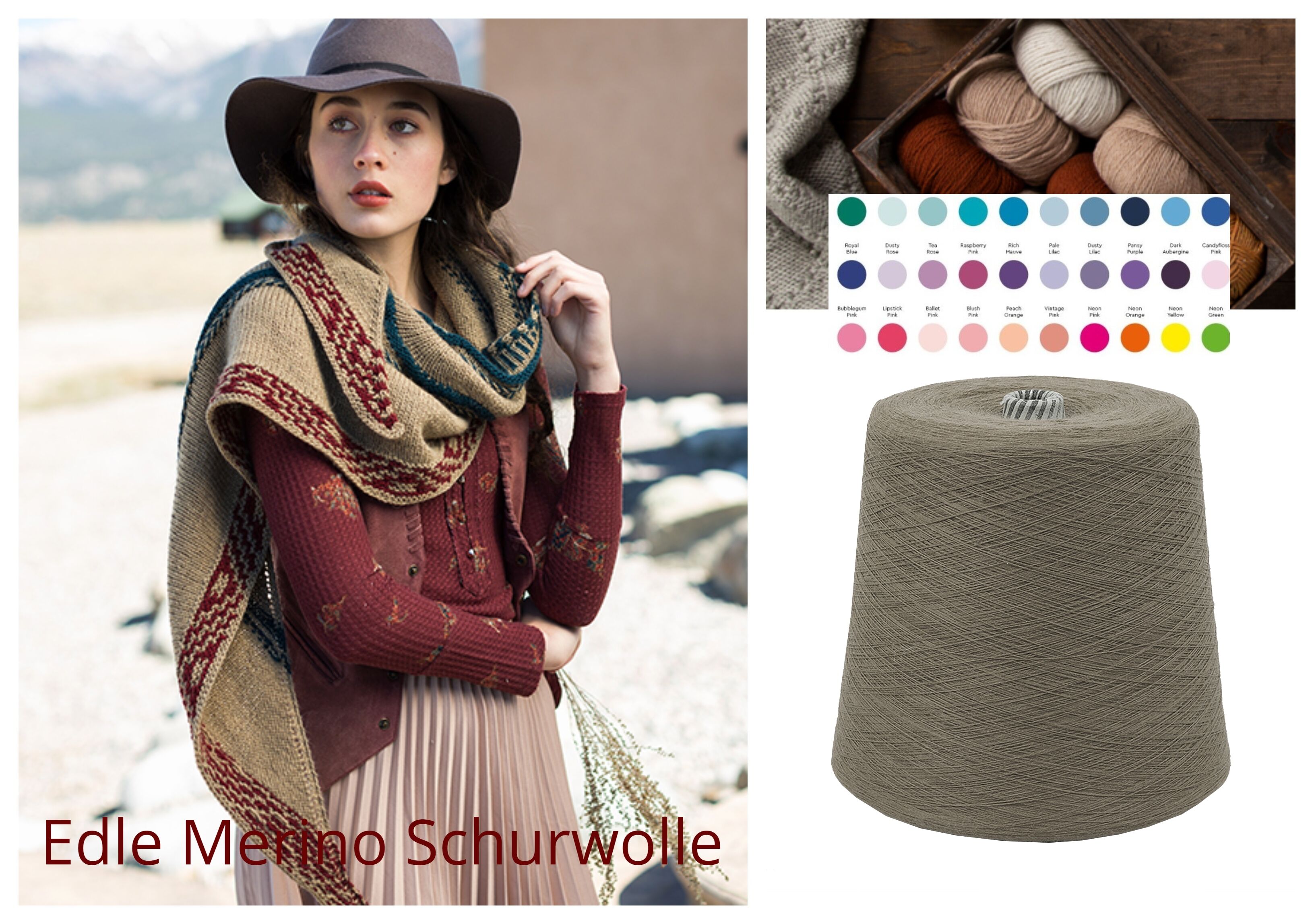 WOLLE zum STRICKEN MERINO-SCHURWOLLE 1 KG Konen/1000 Gramm Braun + Stein WOLLE zum STRICKEN MERINO-SCHURWOLLE 1 KG Konen/1000 Gramm Braun + Stein