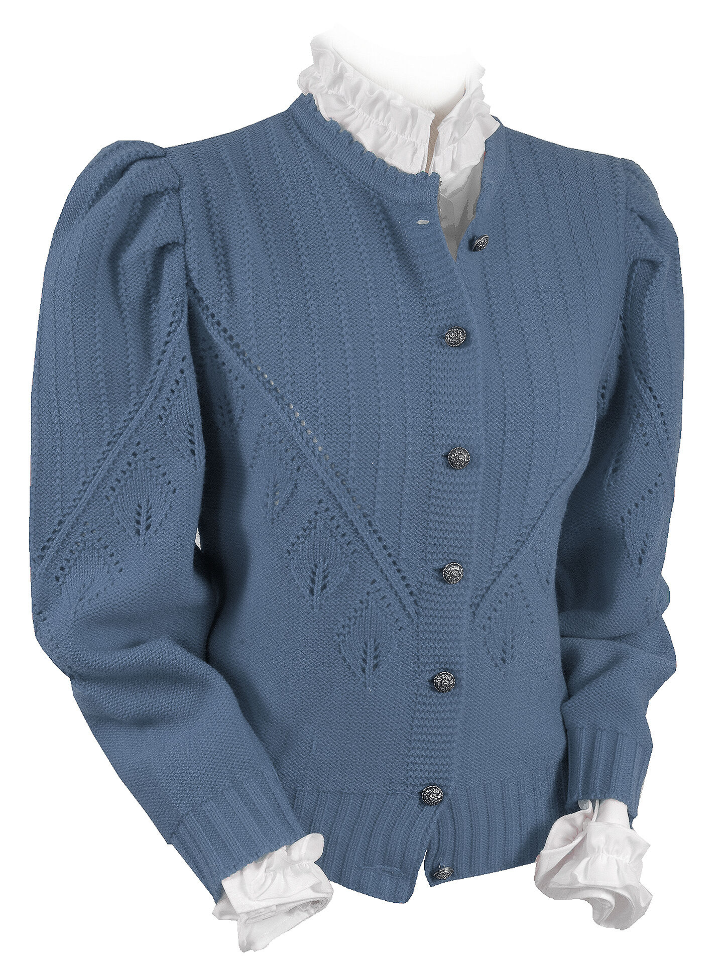 Trachtenstrickjacke Damen Dirndljacke MERINO SCHURWOLLE Blau Trachtenstrickjacke Damen Dirndljacke MERINO SCHURWOLLE Blau
