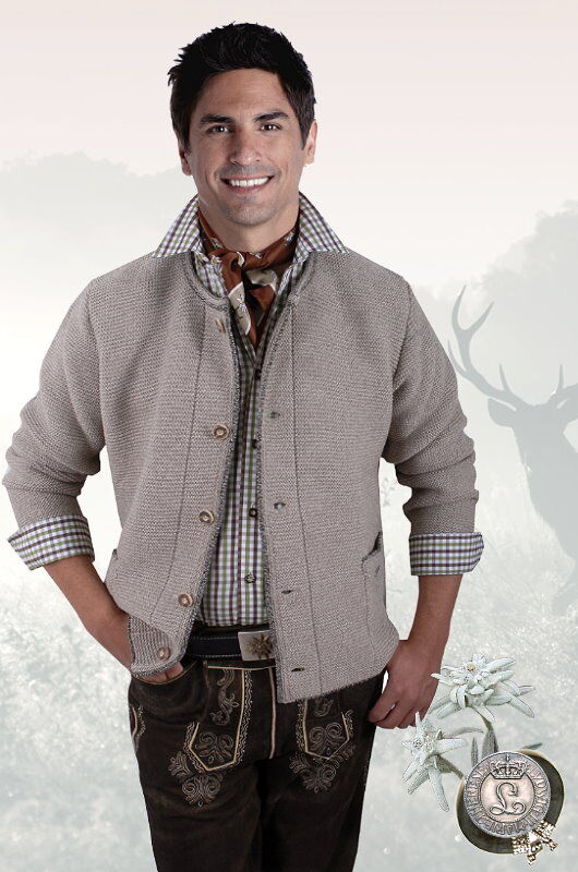 Trachtenstrickjacke-Trachtenjanker-herren--666540-beige - front-aufm
