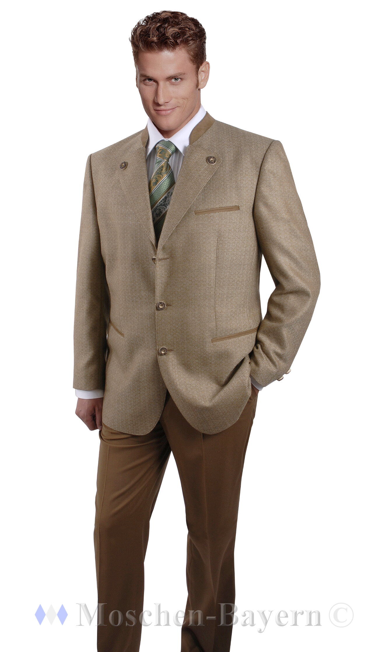PREMIUM Trachtenblazer Anzug Herren Sakko + Hose Braun Schurwolle PREMIUM Trachtenblazer Anzug Herren Sakko + Hose Braun Schurwolle
